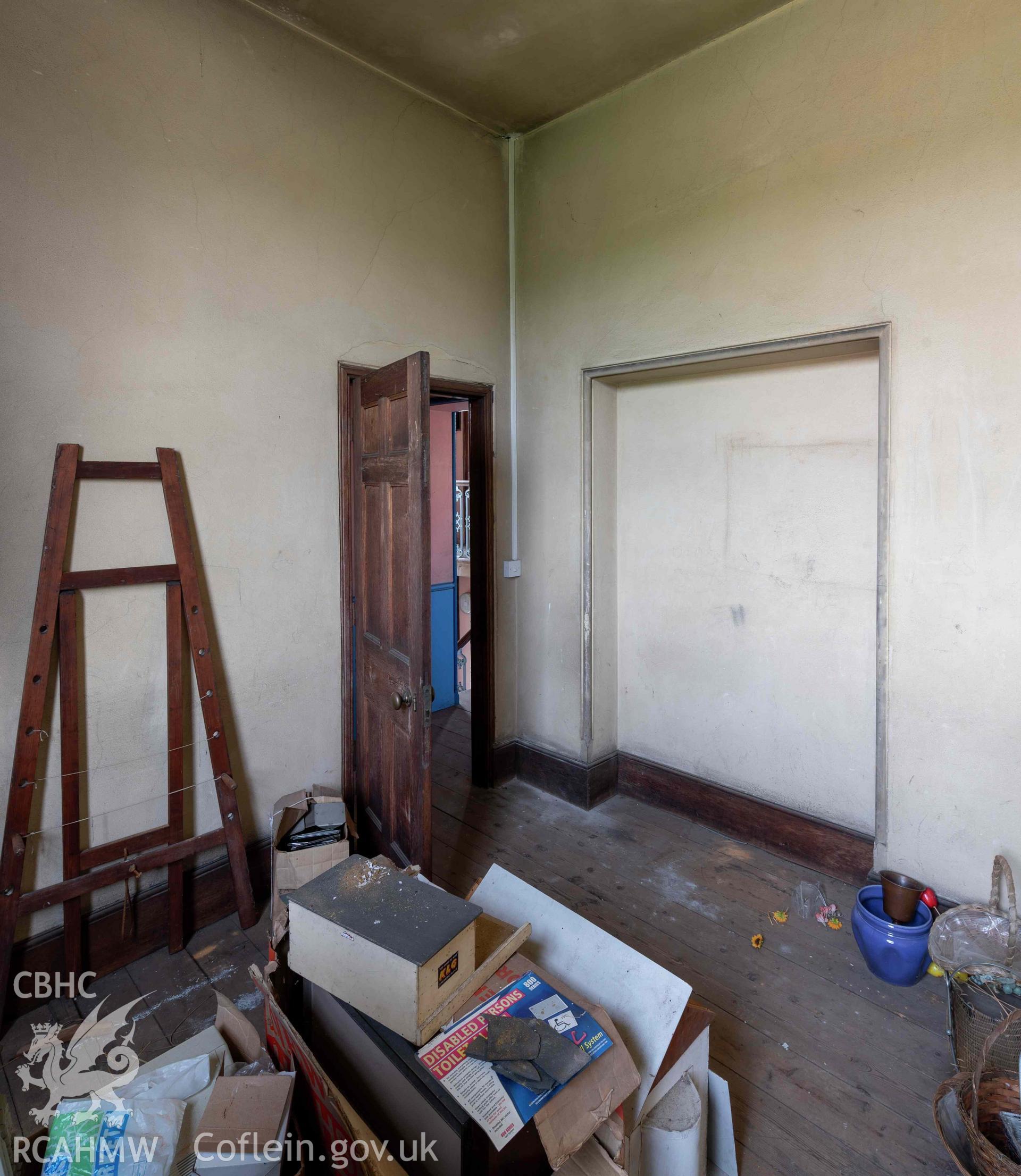 Capel Zion Baptist Chapel, Newtown - first floor north central room looking south-east.