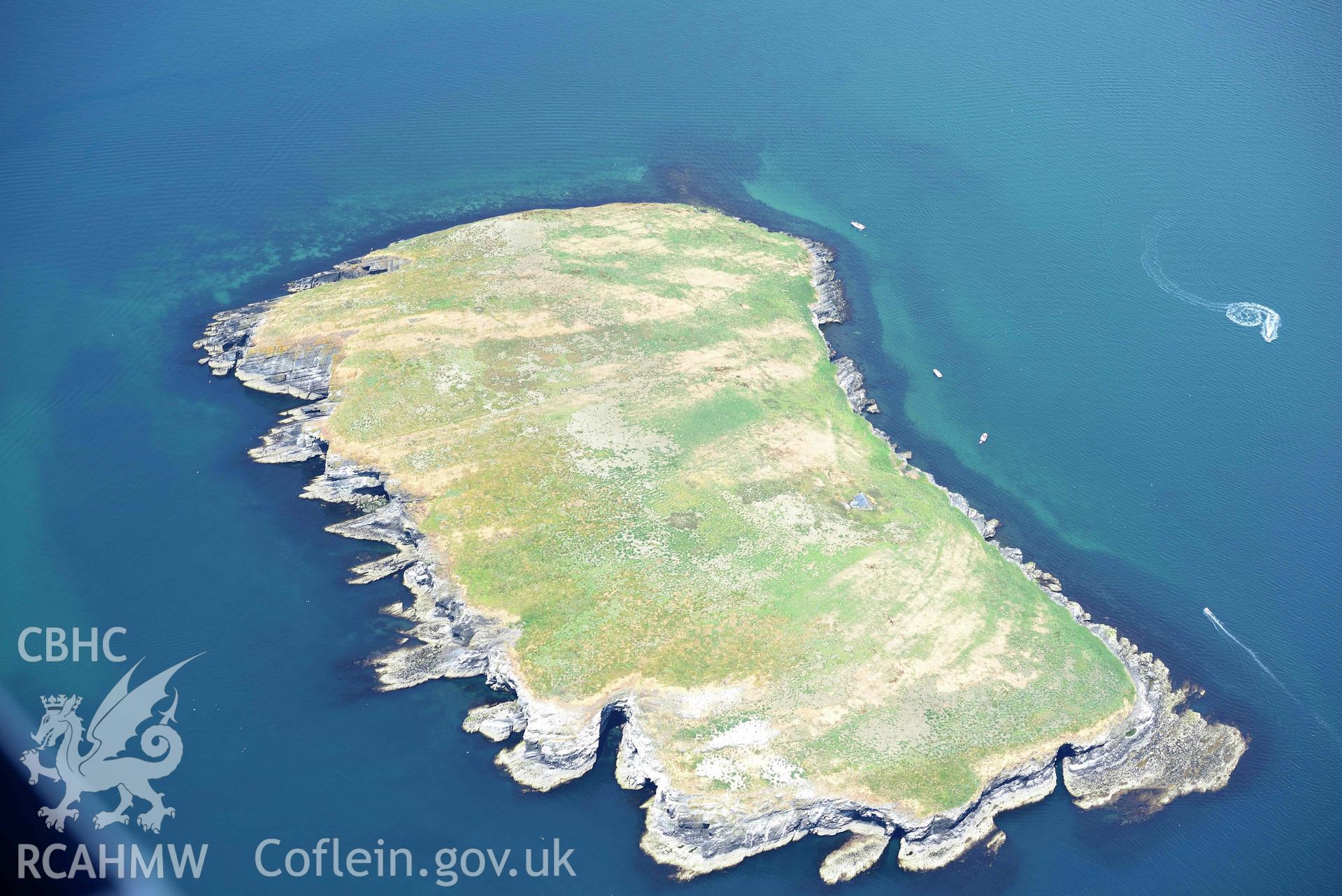 St Tudwals Island East. Oblique aerial photograph taken during the Royal Commission’s programme of archaeological aerial reconnaissance by Toby Driver on 10 July 2018.