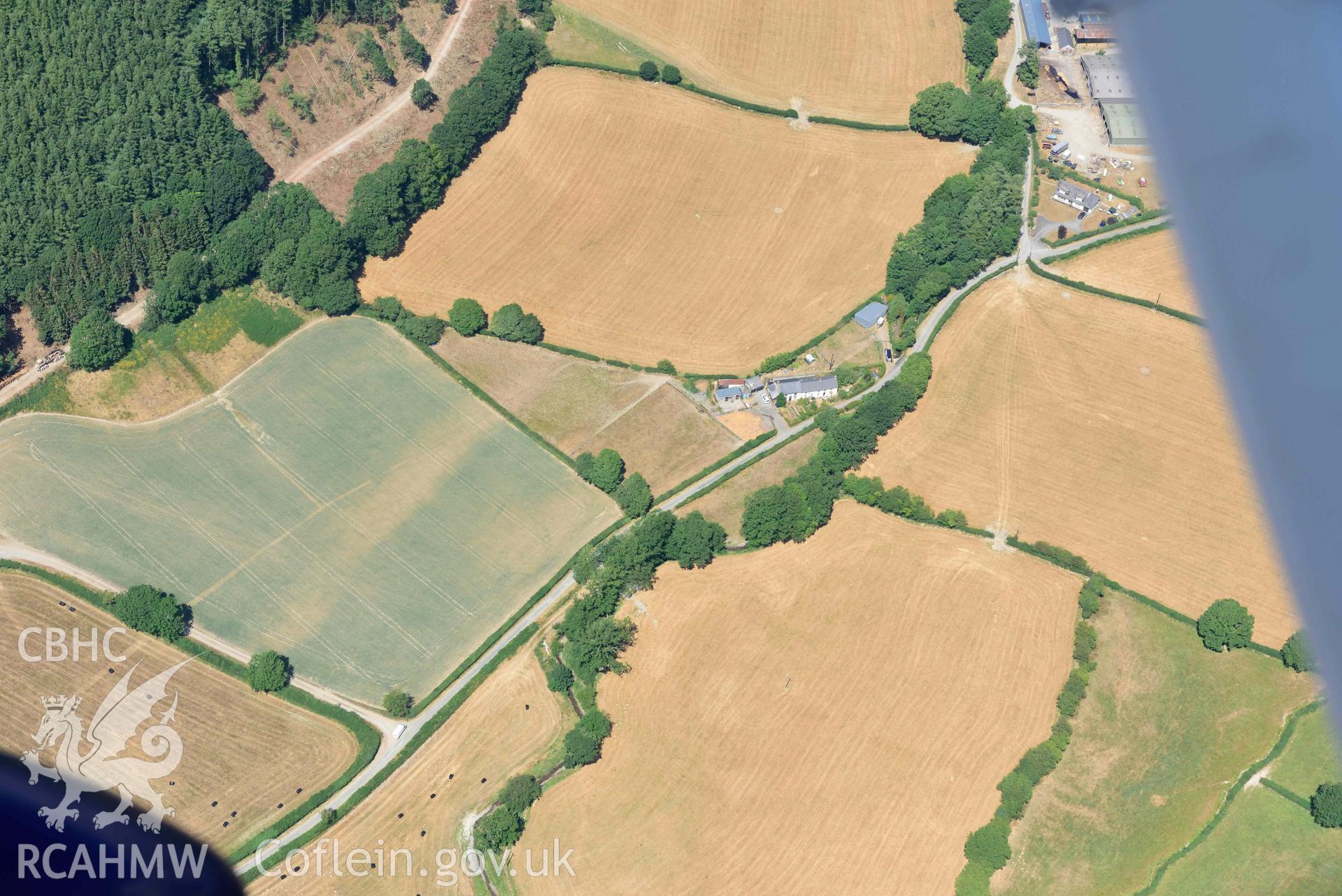 Cyncoed enclosure. Oblique aerial photograph taken during the Royal Commission’s programme of archaeological aerial reconnaissance by Toby Driver on 10 July 2018.