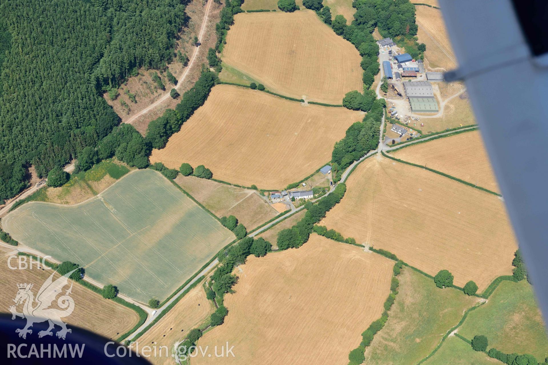 Cyncoed enclosure. Oblique aerial photograph taken during the Royal Commission’s programme of archaeological aerial reconnaissance by Toby Driver on 10 July 2018.