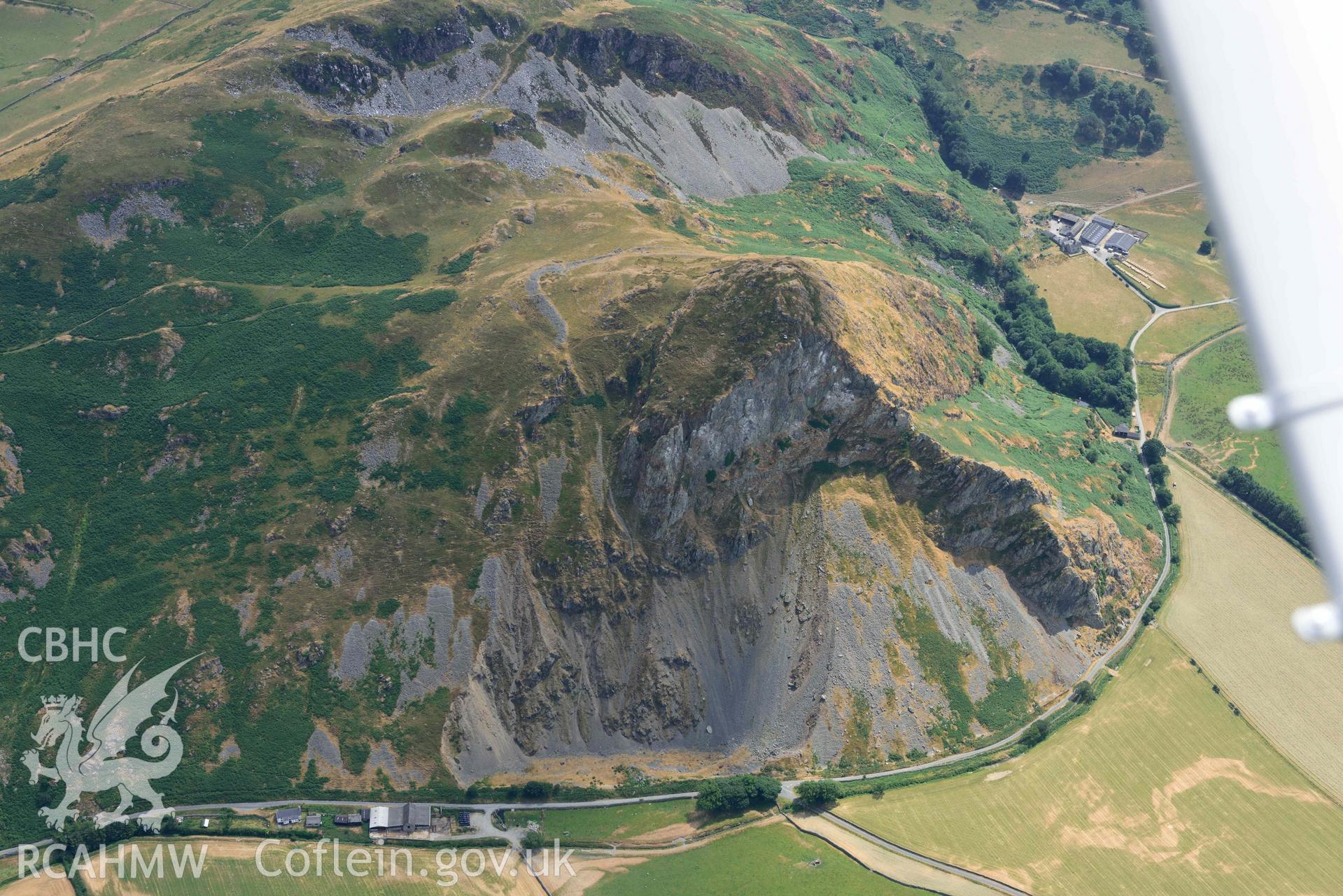 Craig yr Aderyn hillfort. Oblique aerial photograph taken during the Royal Commission’s programme of archaeological aerial reconnaissance by Toby Driver on 10 July 2018.