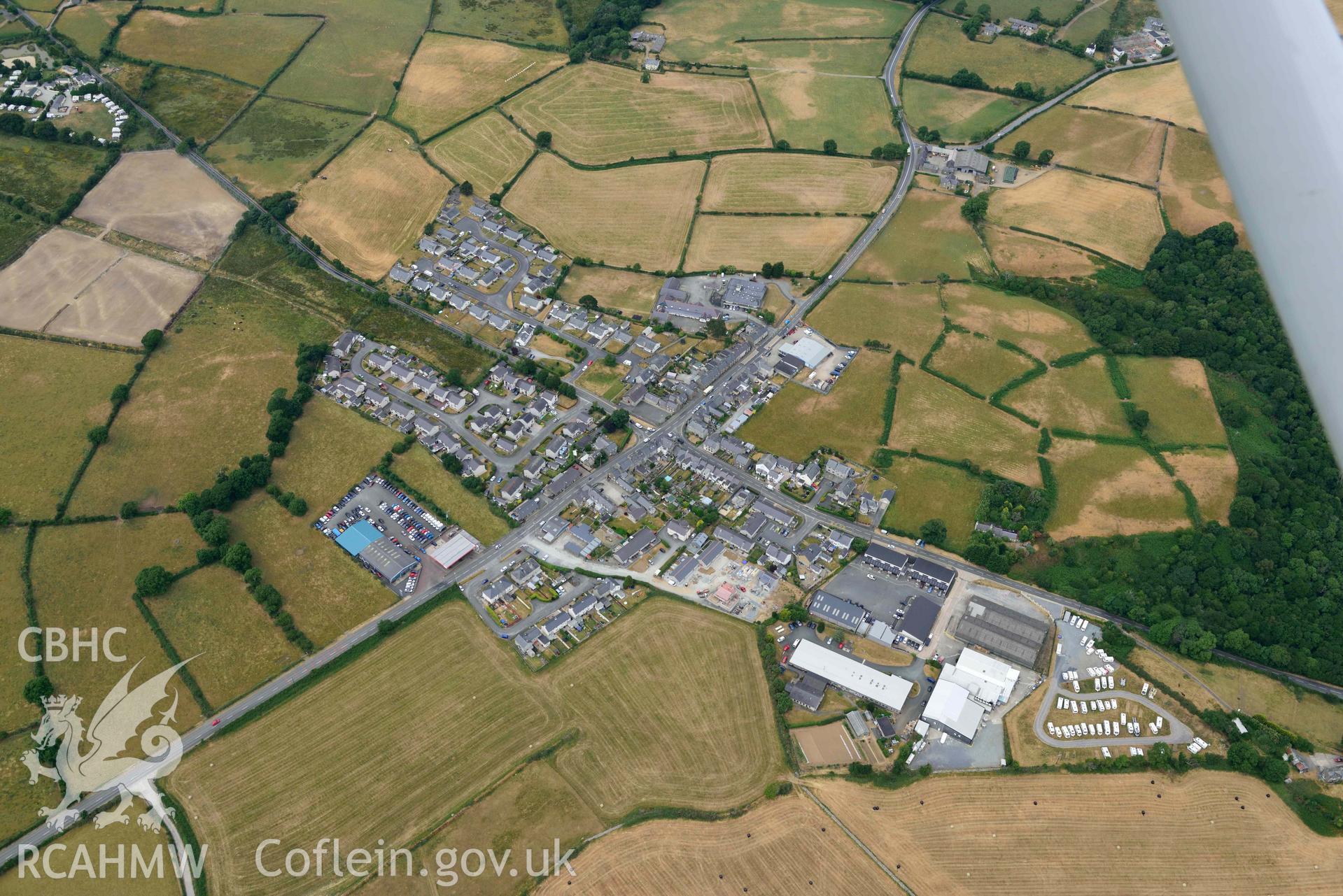 Y Ffor village. Oblique aerial photograph taken during the Royal Commission’s programme of archaeological aerial reconnaissance by Toby Driver on 10 July 2018.