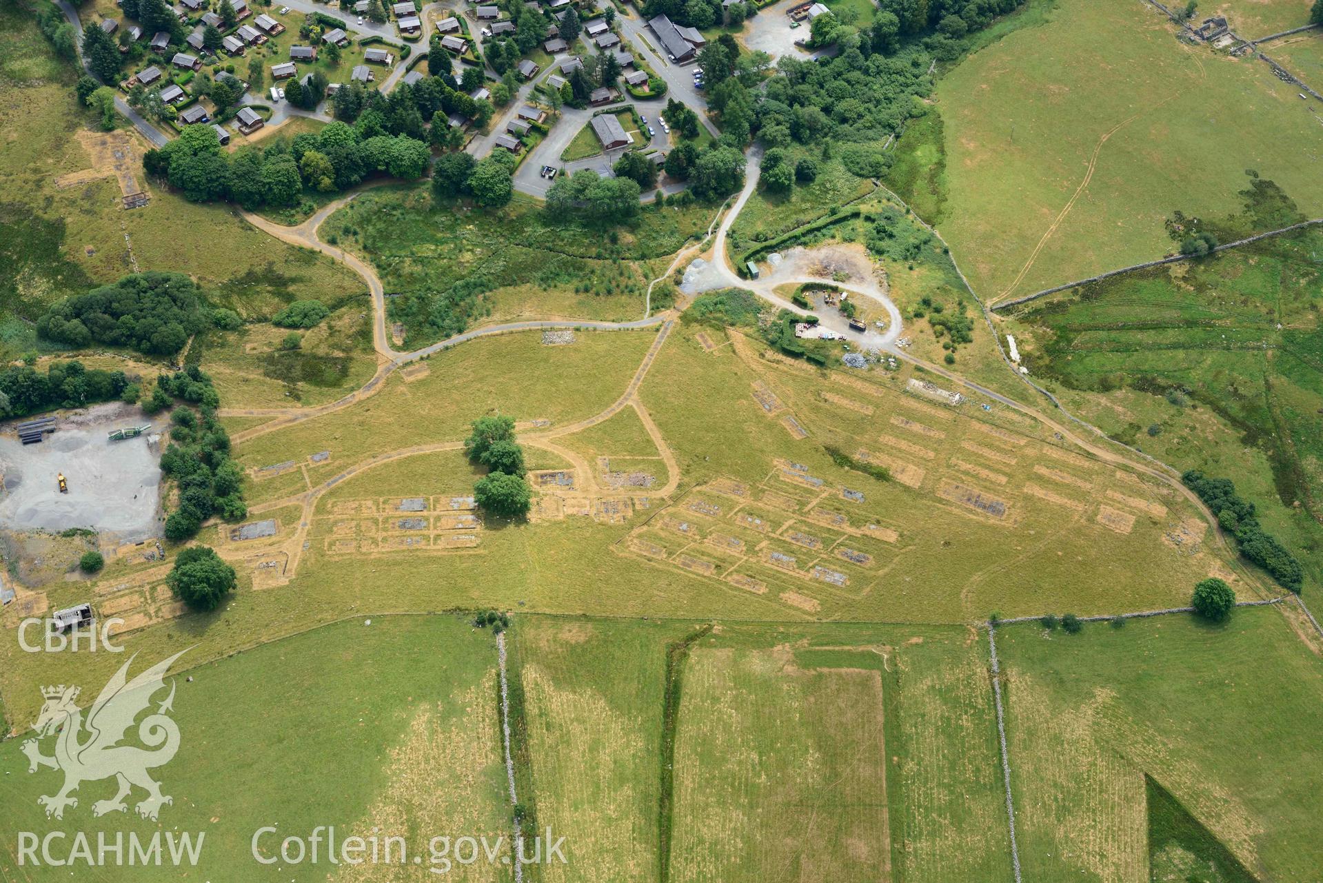 Trawsfynydd camp. Oblique aerial photograph taken during the Royal Commission’s programme of archaeological aerial reconnaissance by Toby Driver on 10 July 2018.