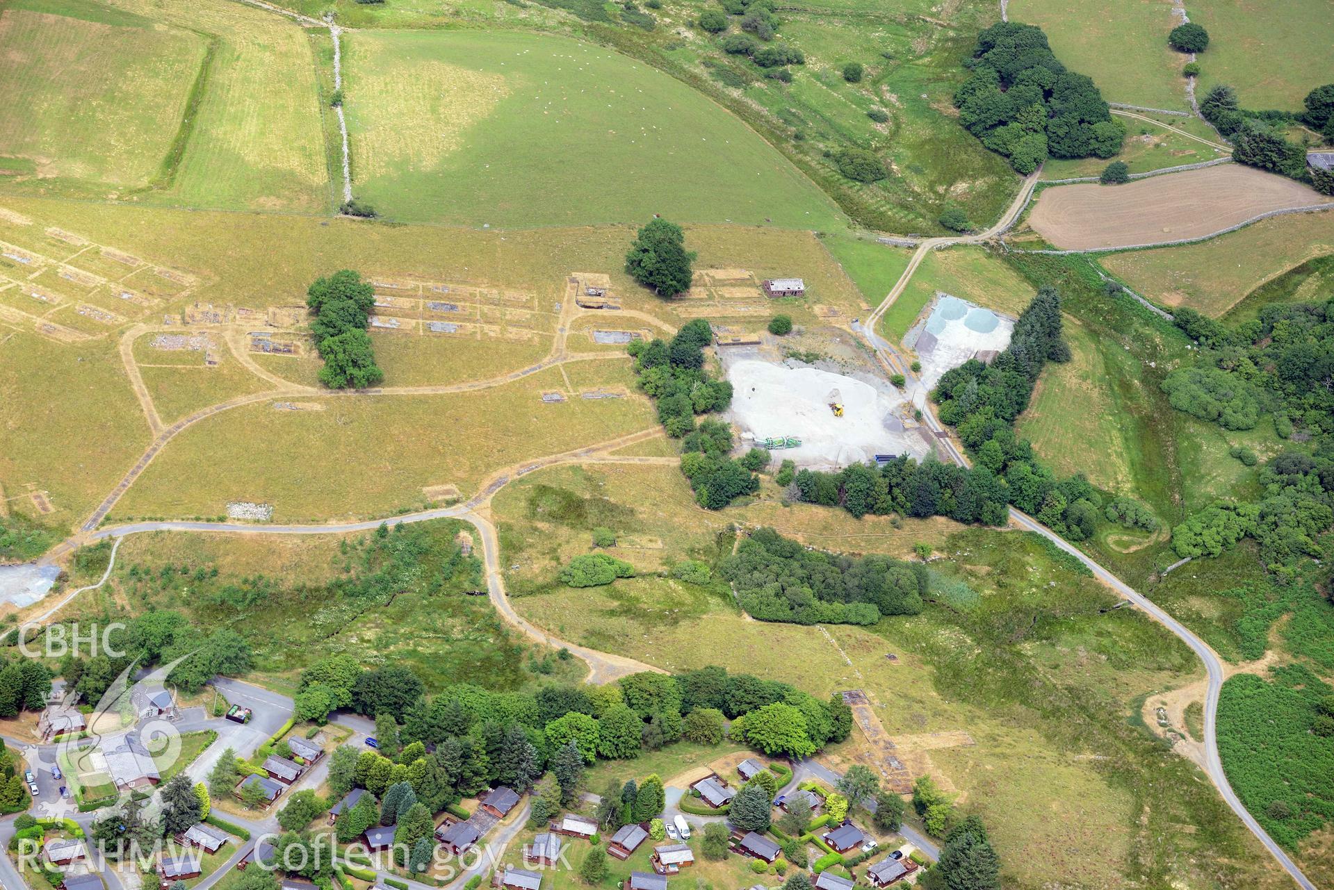 Trawsfynydd camp. Oblique aerial photograph taken during the Royal Commission’s programme of archaeological aerial reconnaissance by Toby Driver on 10 July 2018.