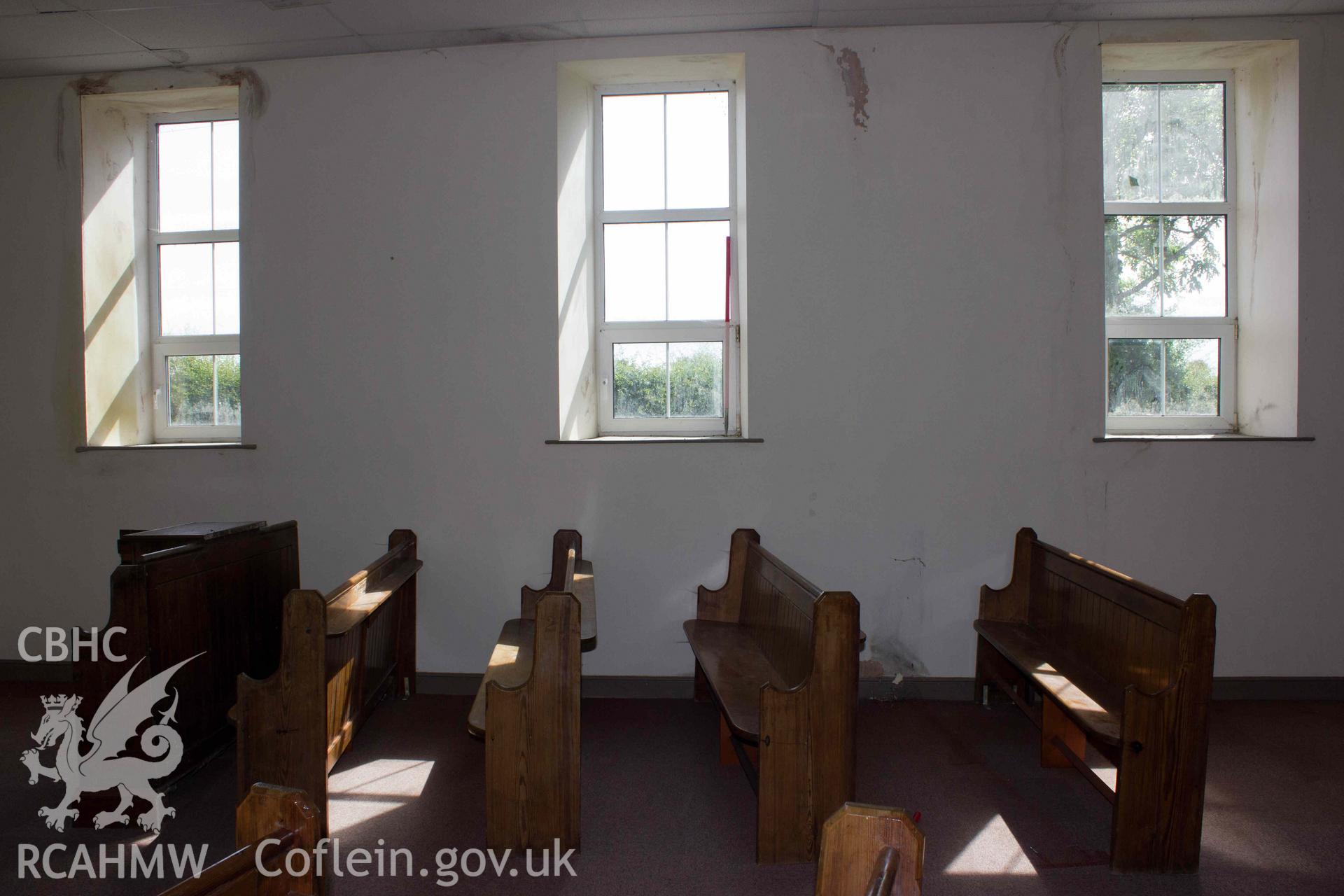 Photograph from a Photographic Building Survey of Salem Chapel, Eryrys, carried out by Aeon Archaeology in July 2022. Project Code: A0367.1.