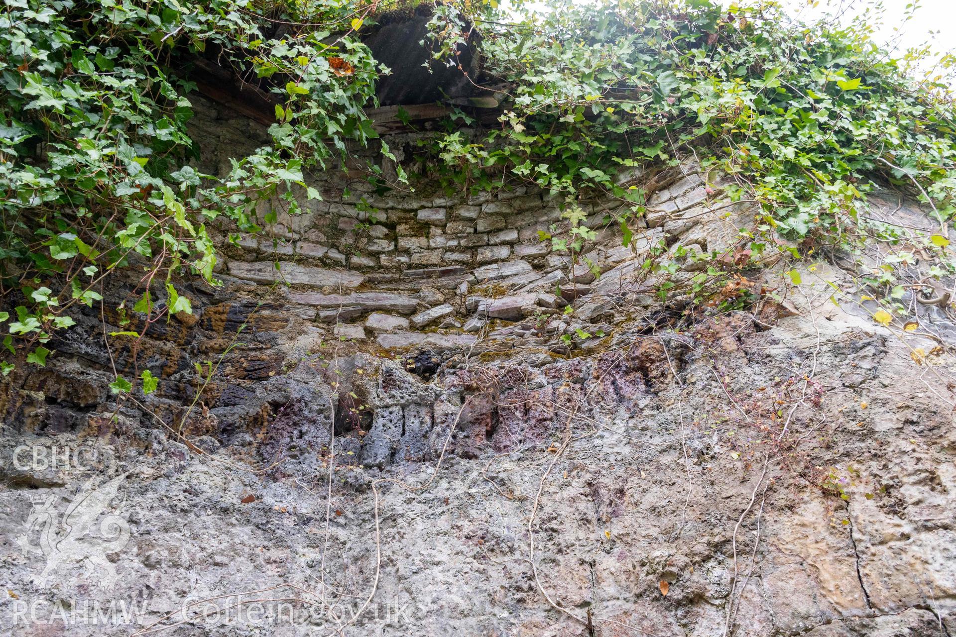 Lime Kiln 1. Stone and brick in the upper section of the crucible.