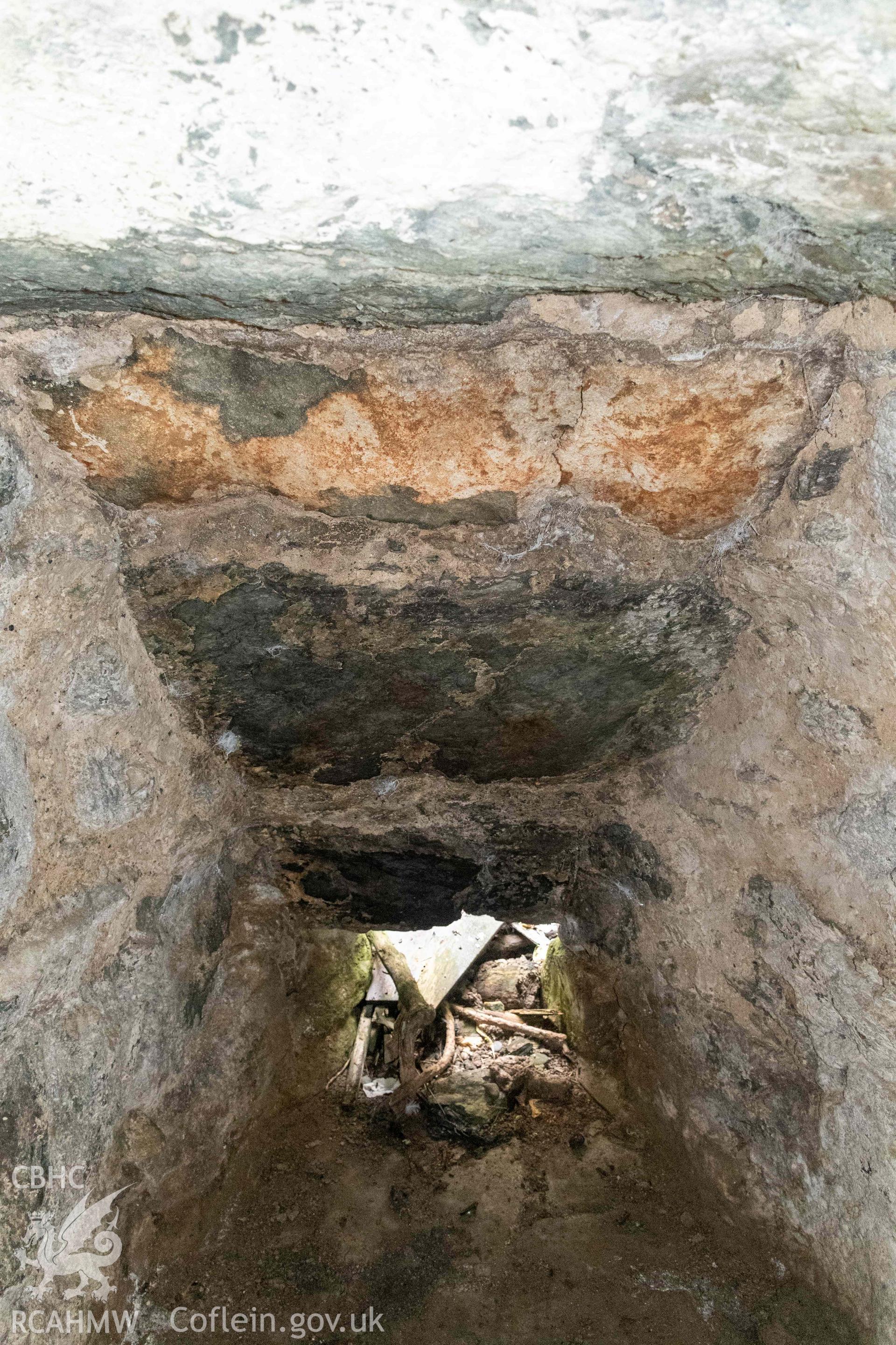 Lime Kiln, Porth Ysgaden. North kiln-eye draw-hole.