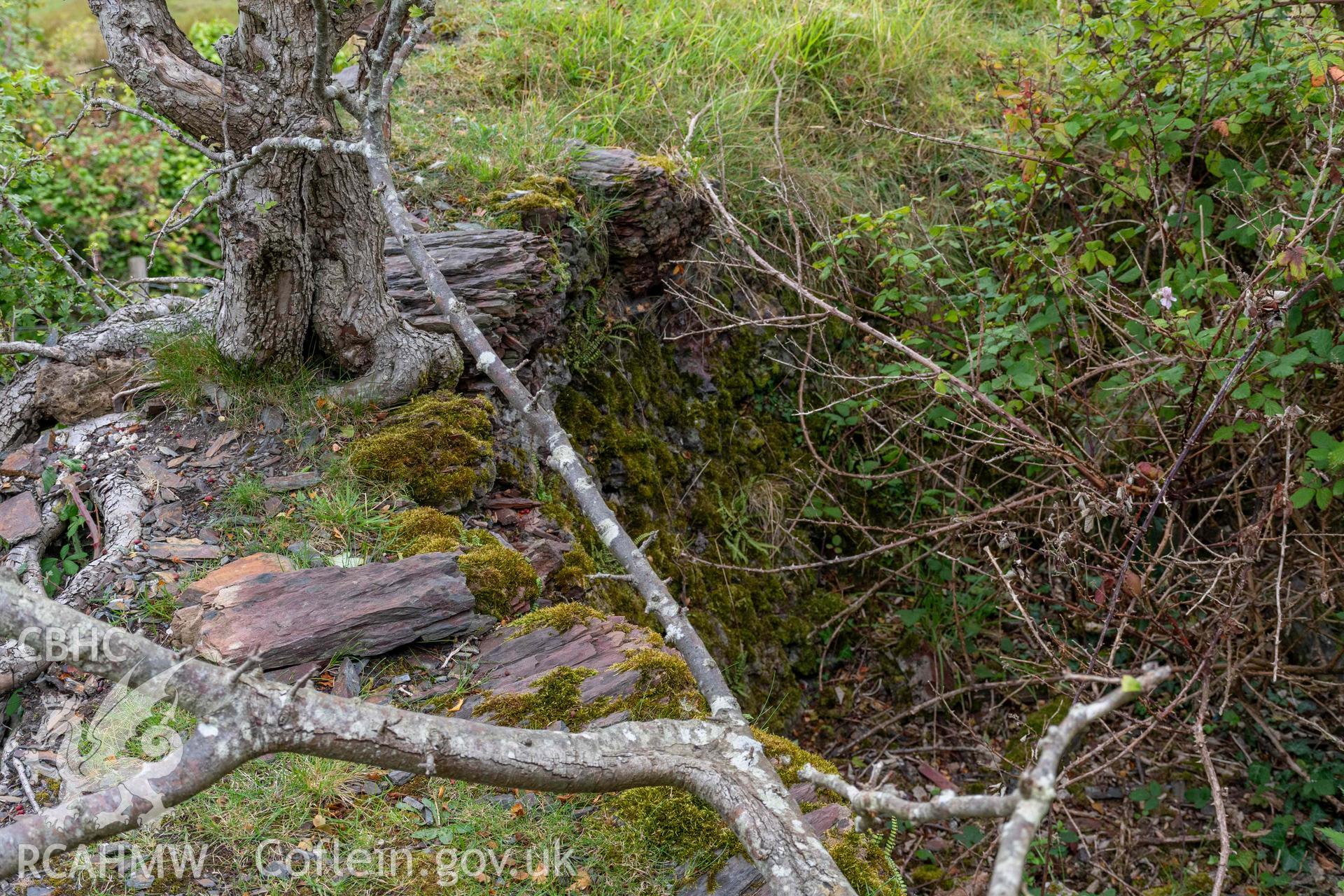 Lime Kiln, Llechollwyn. Detail of crucible stone lining.