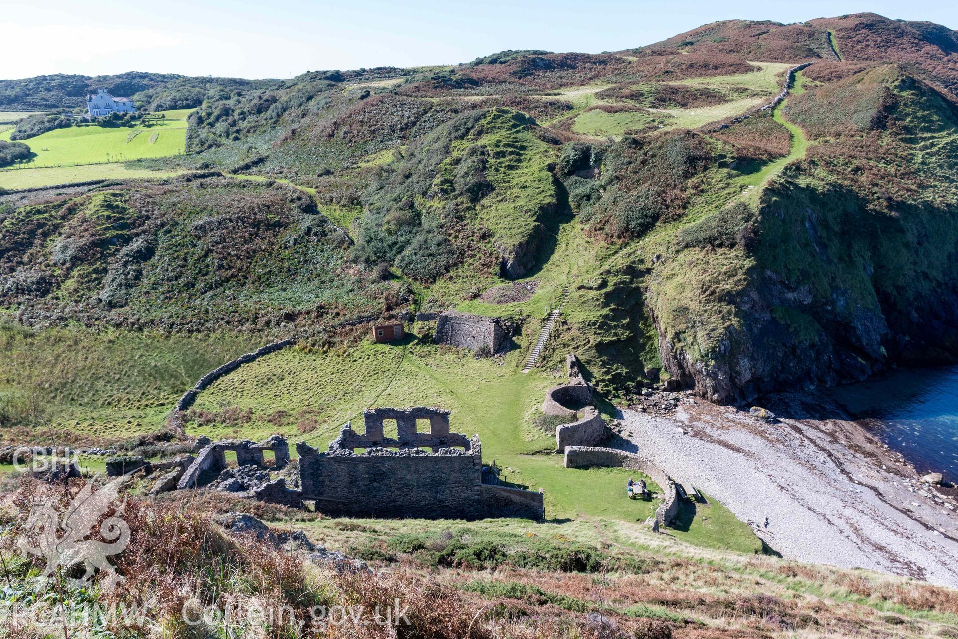 Porth Llanlleiana Porcelain and China Clay Works. General view from the northeast.