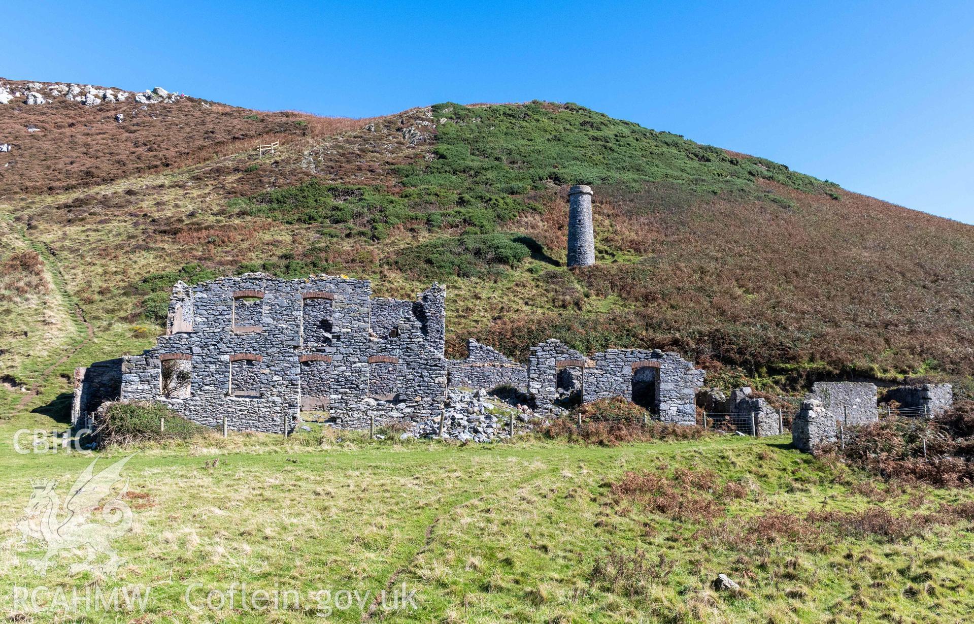 Porth Llanlleiana Porcelain and China Clay Works. Main factory and chimney.