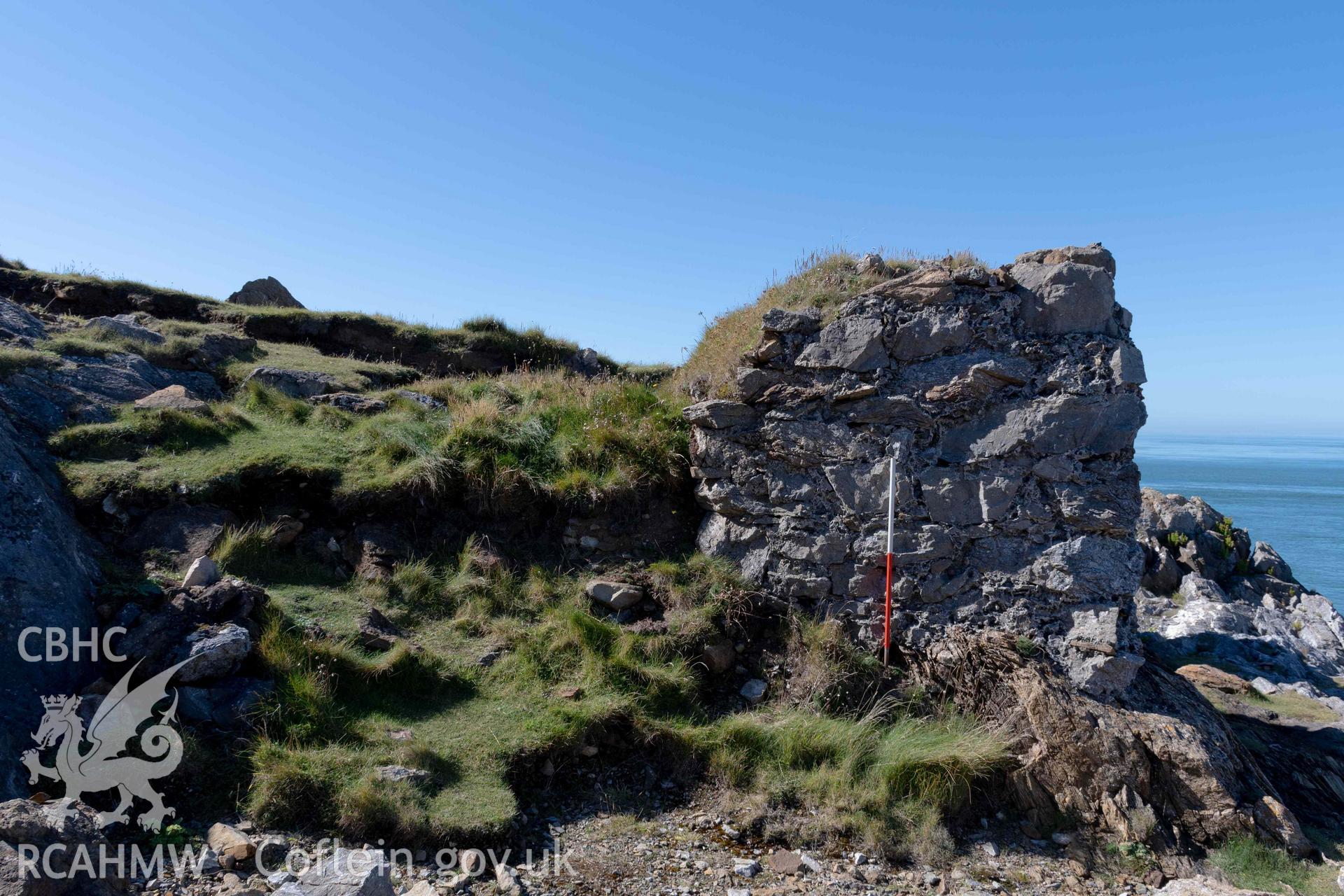 Lime Kiln, Llanbadrig Point. East face of the kiln (with scale).