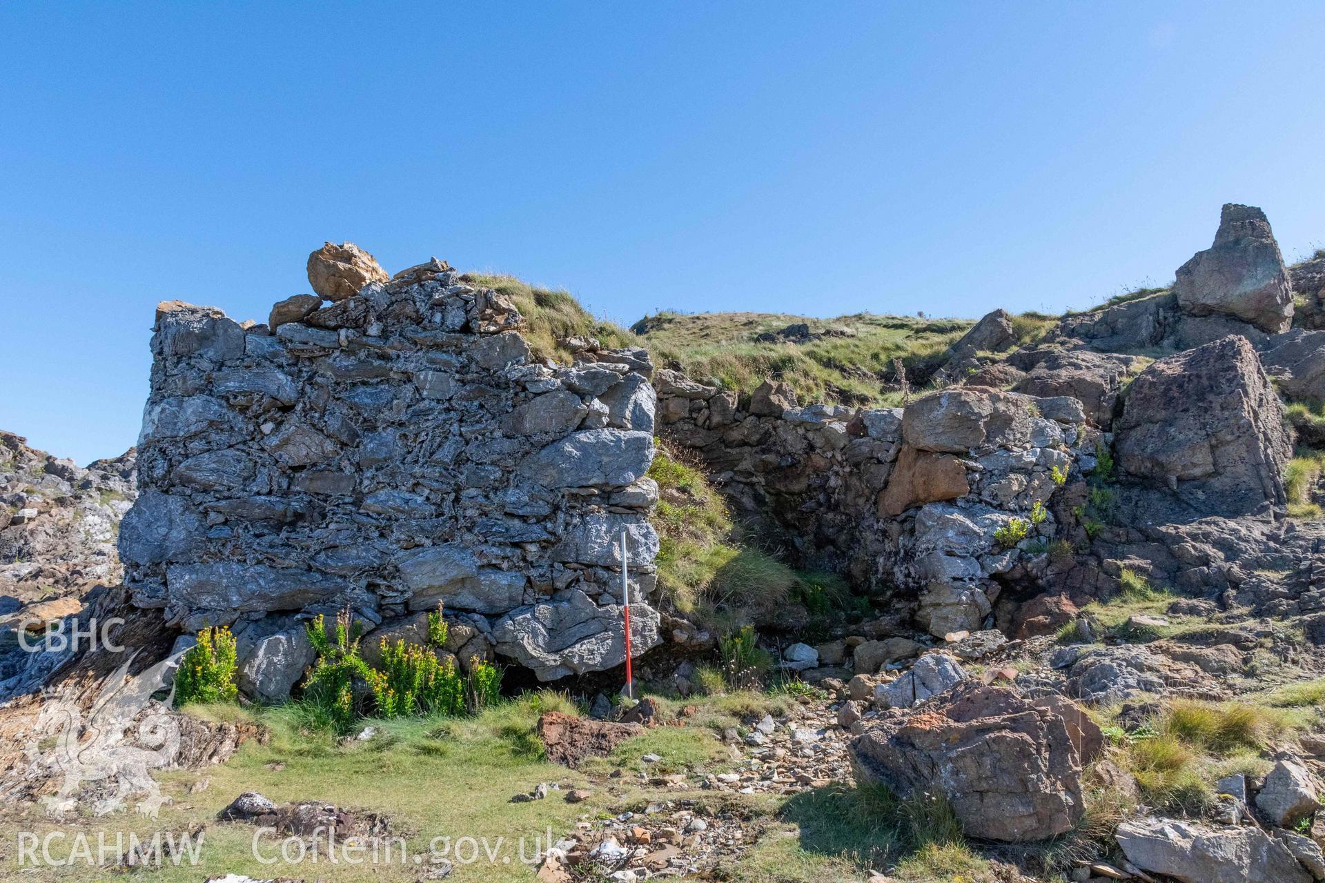 Lime Kiln, Llanbadrig Point. West face of the kiln (with scale).