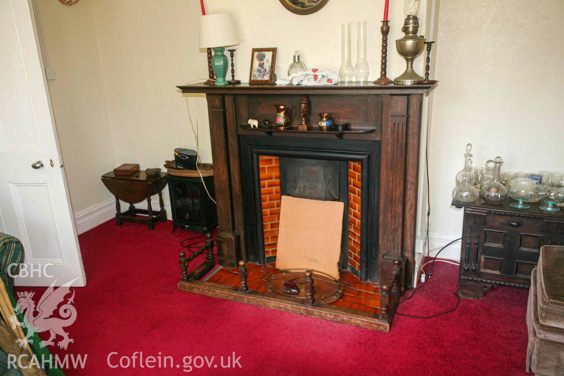 Living room fireplace, The Croft
