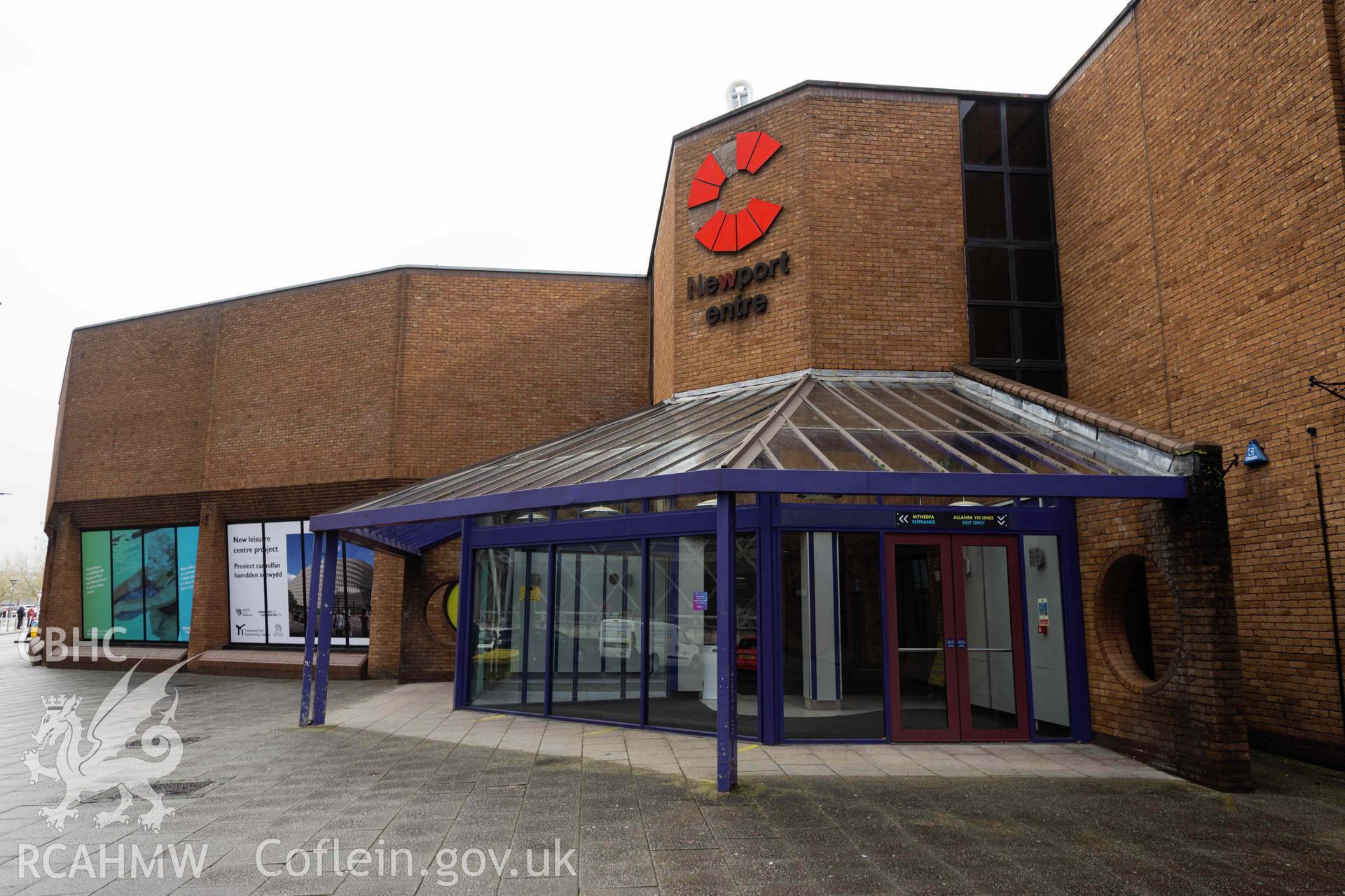 Main (west) entrance, looking north. Newport Centre
