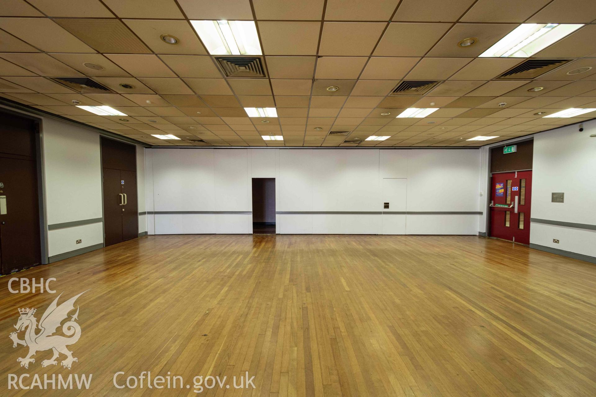 Riverside Suite. View from centre of room. Entrance door to the right. First floor. Newport Centre