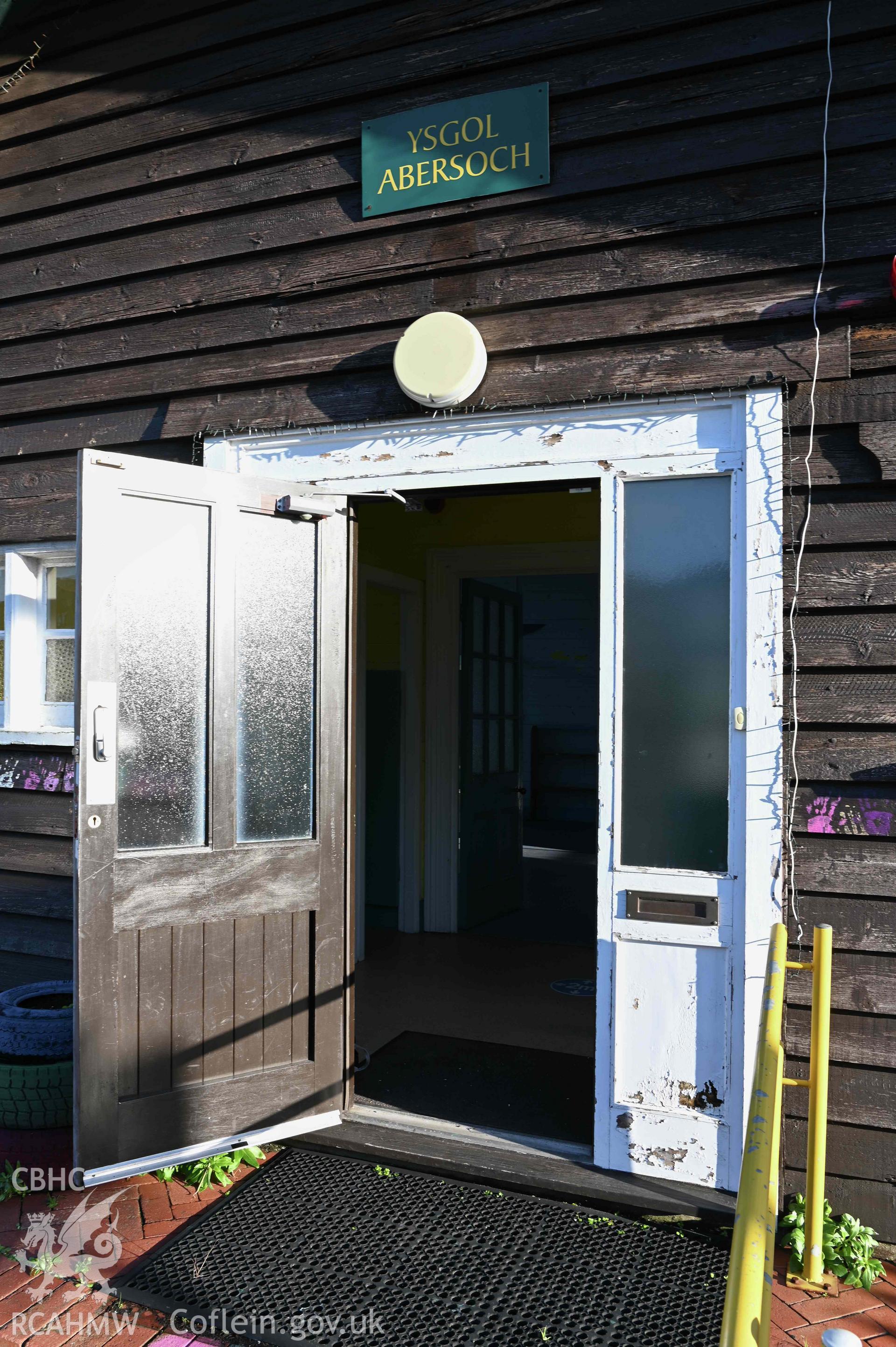 Main entrance to Ysgol Abersch
