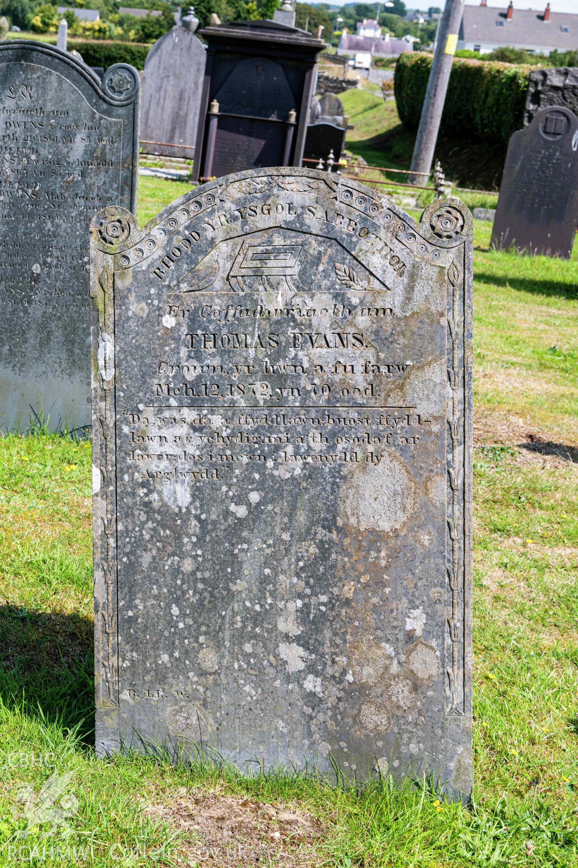 Blaenannerch Chapel, gravestone
