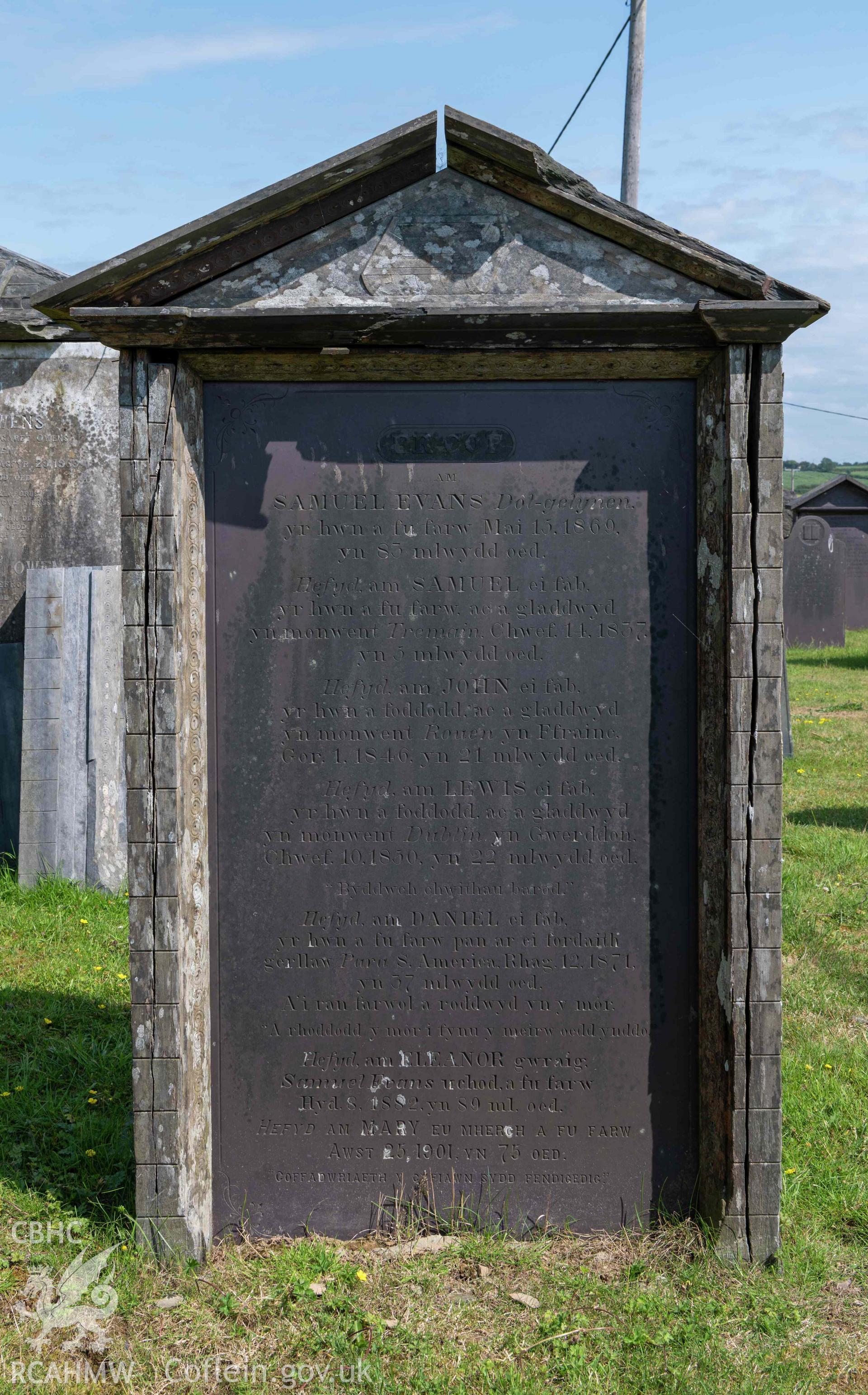Blaenannerch Chapel, gravestone