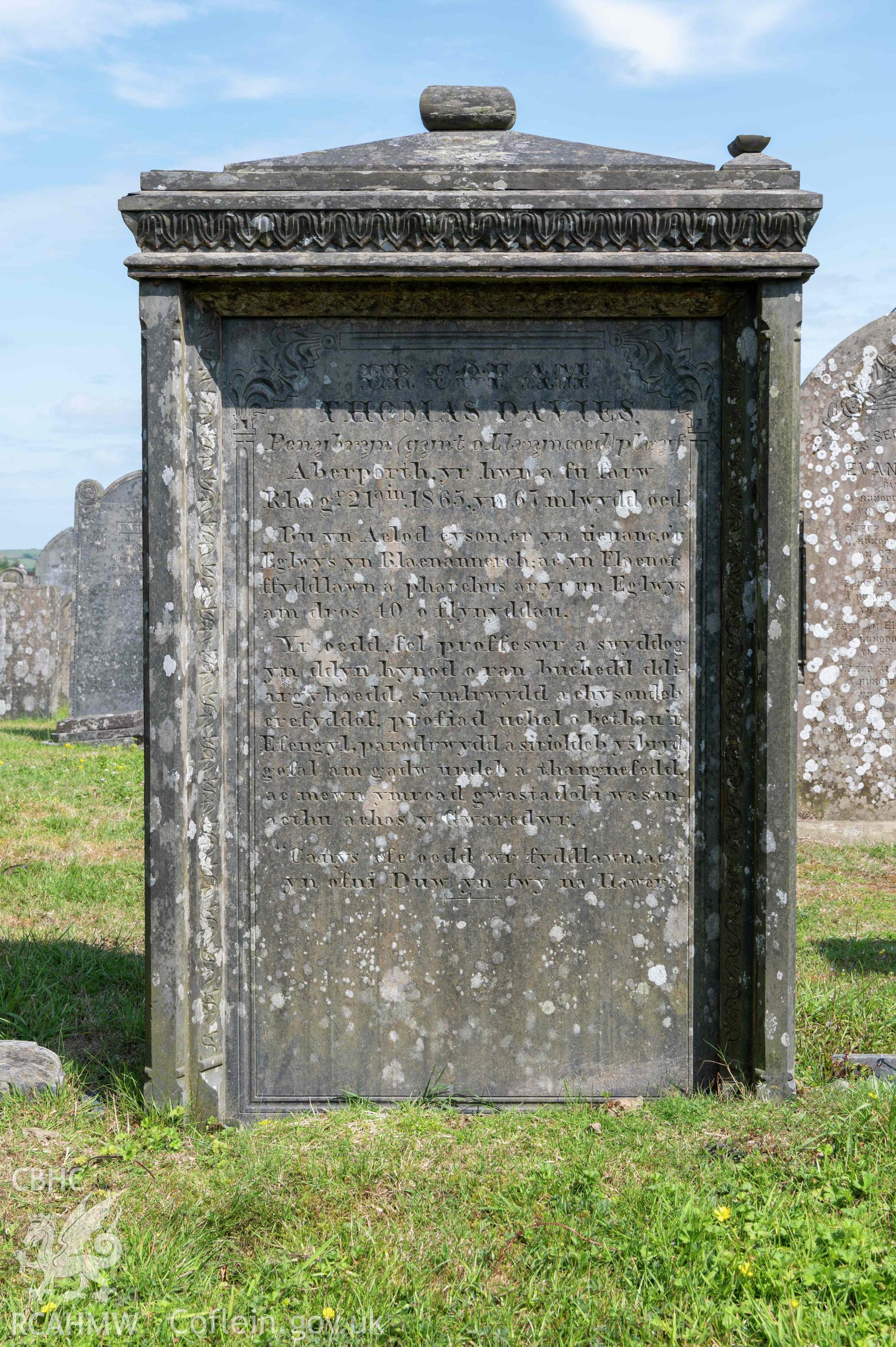 Blaenannerch Chapel, gravestone
