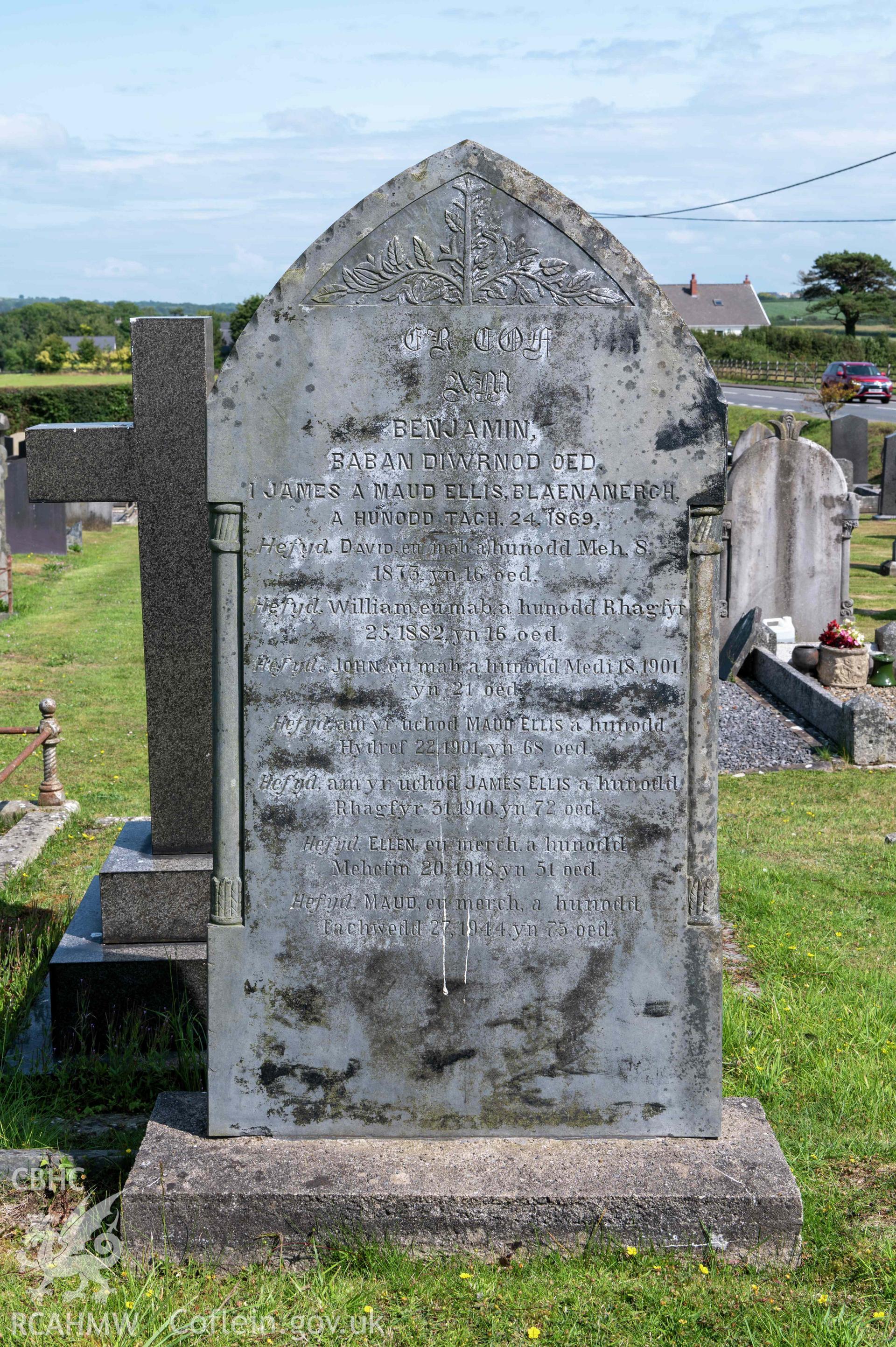 Blaenannerch Chapel, gravestone