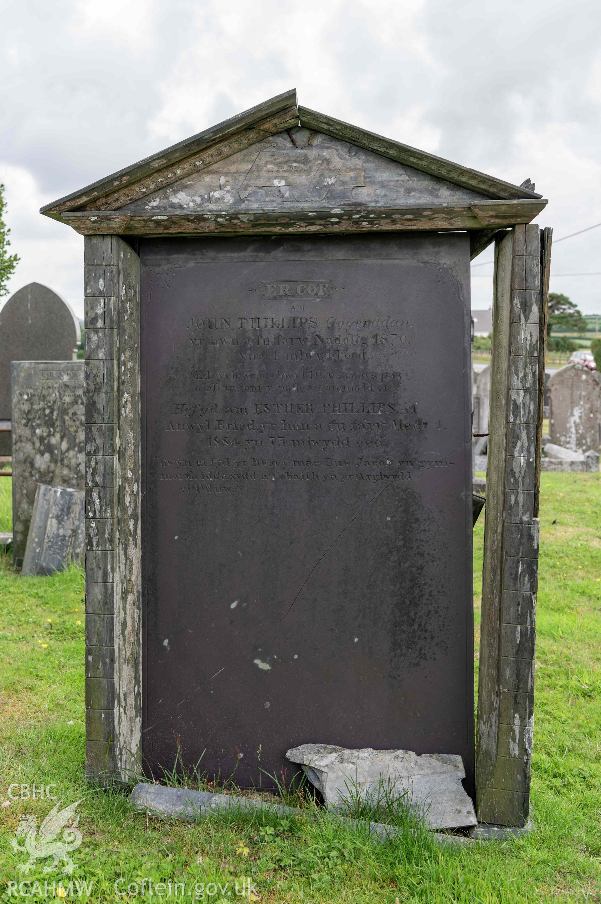 Blaenannerch Chapel, gravestone