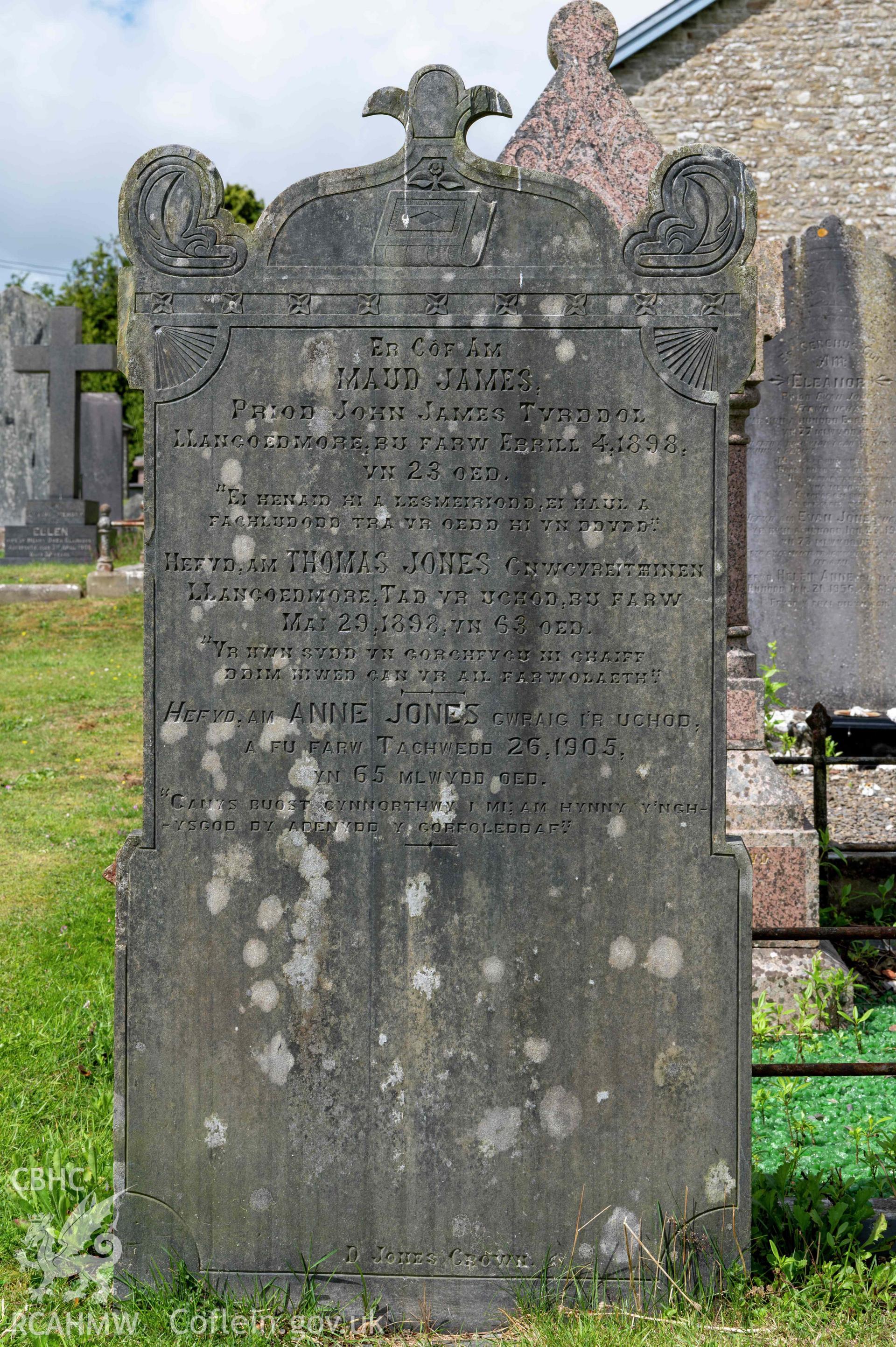 Blaenannerch Chapel, gravestone