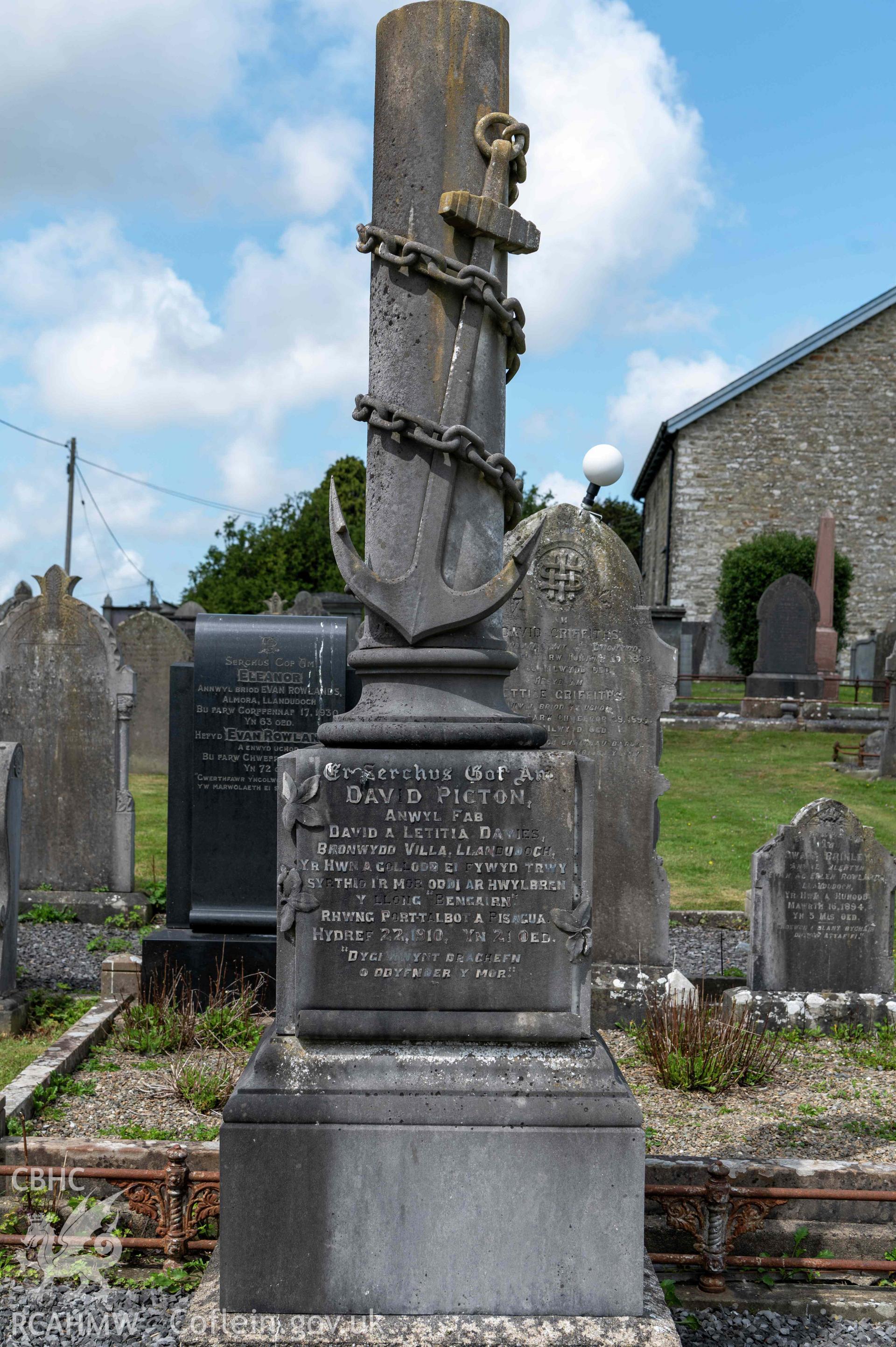 Blaenannerch Chapel, gravestone