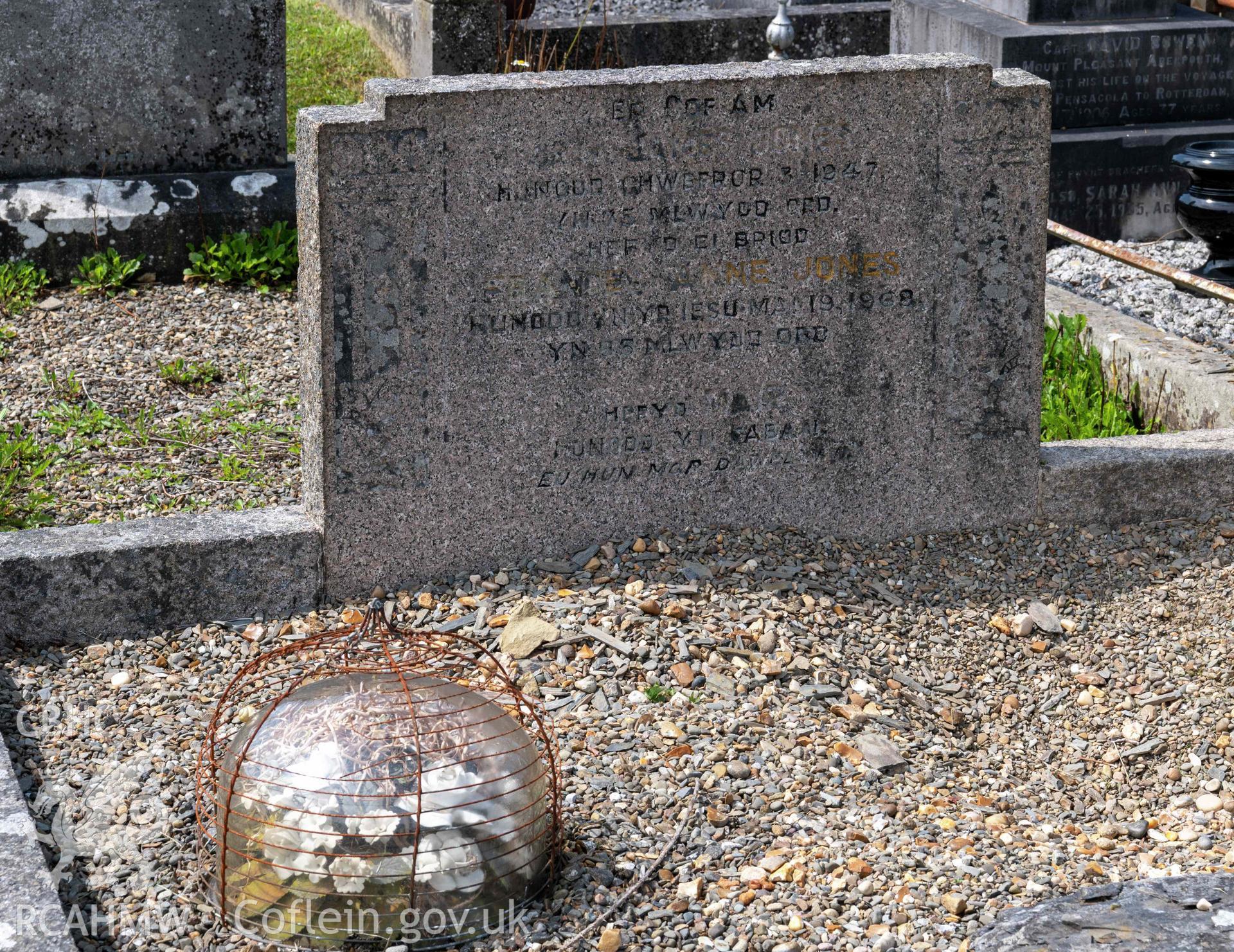 Blaenannerch Chapel, gravestone