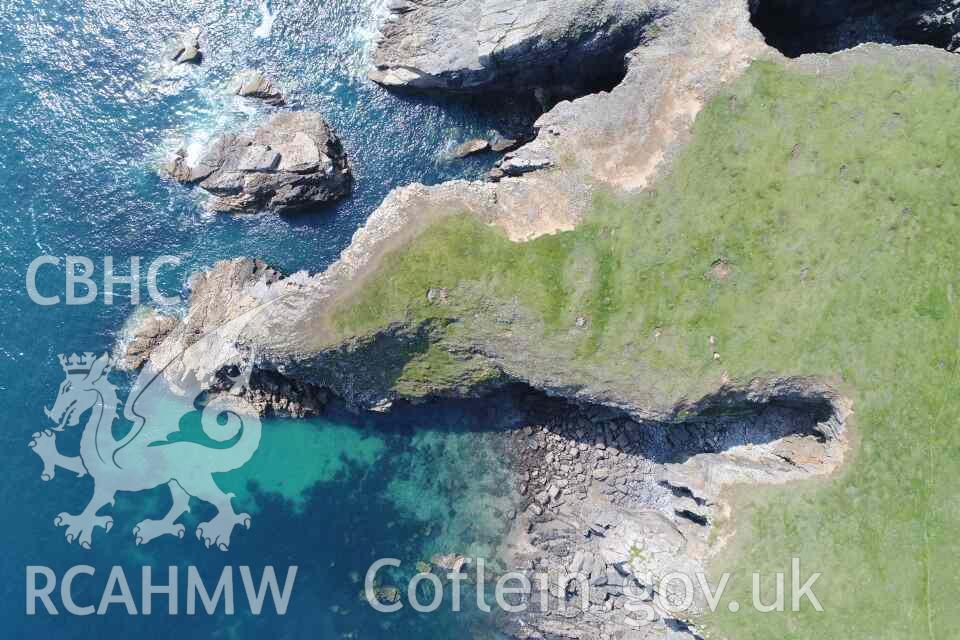 Linney Head Promontory Enclosure 11 August 2020. UAV vertical view.