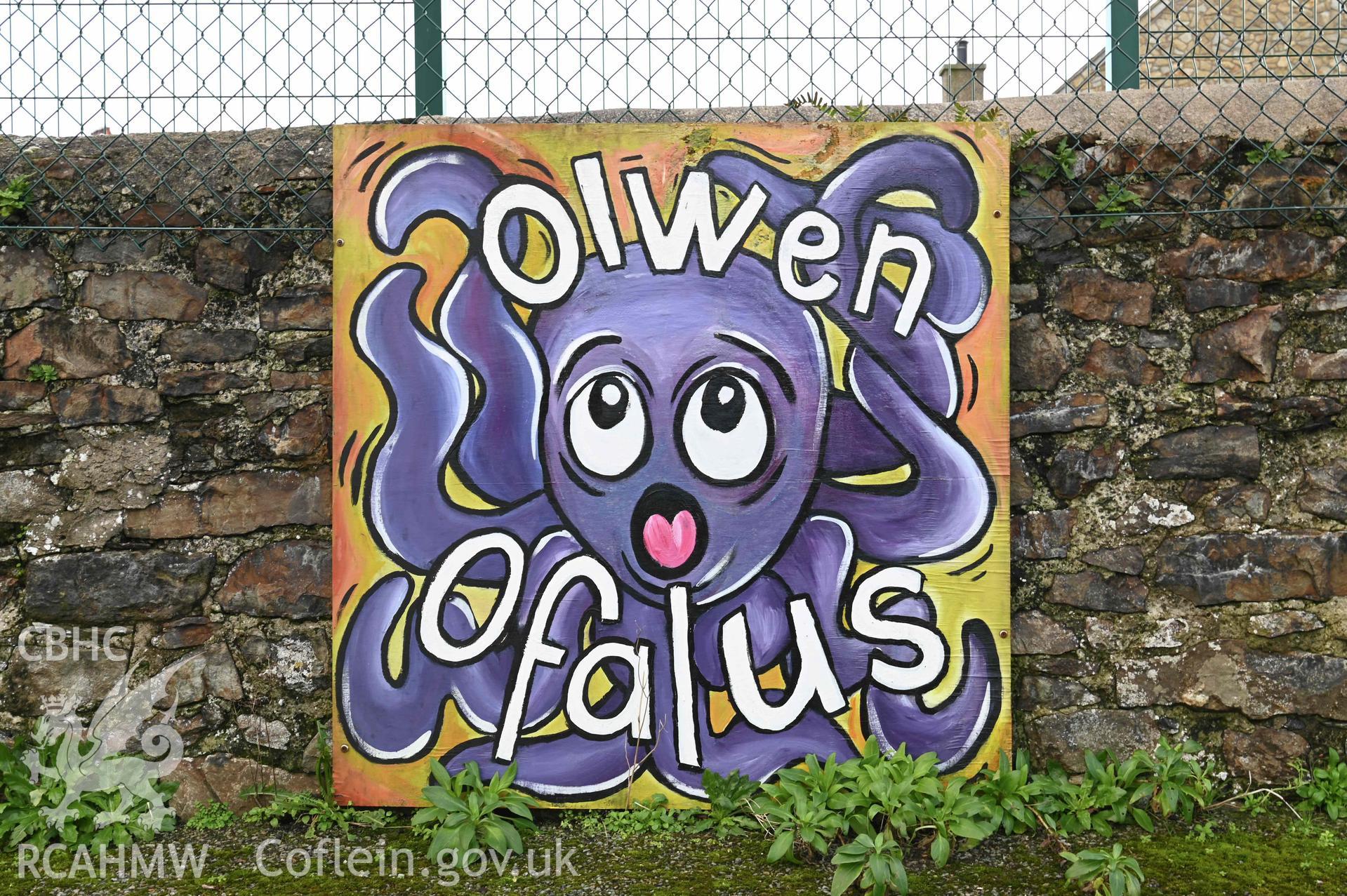 Ysgol Abersoch, playground - detail of character boards