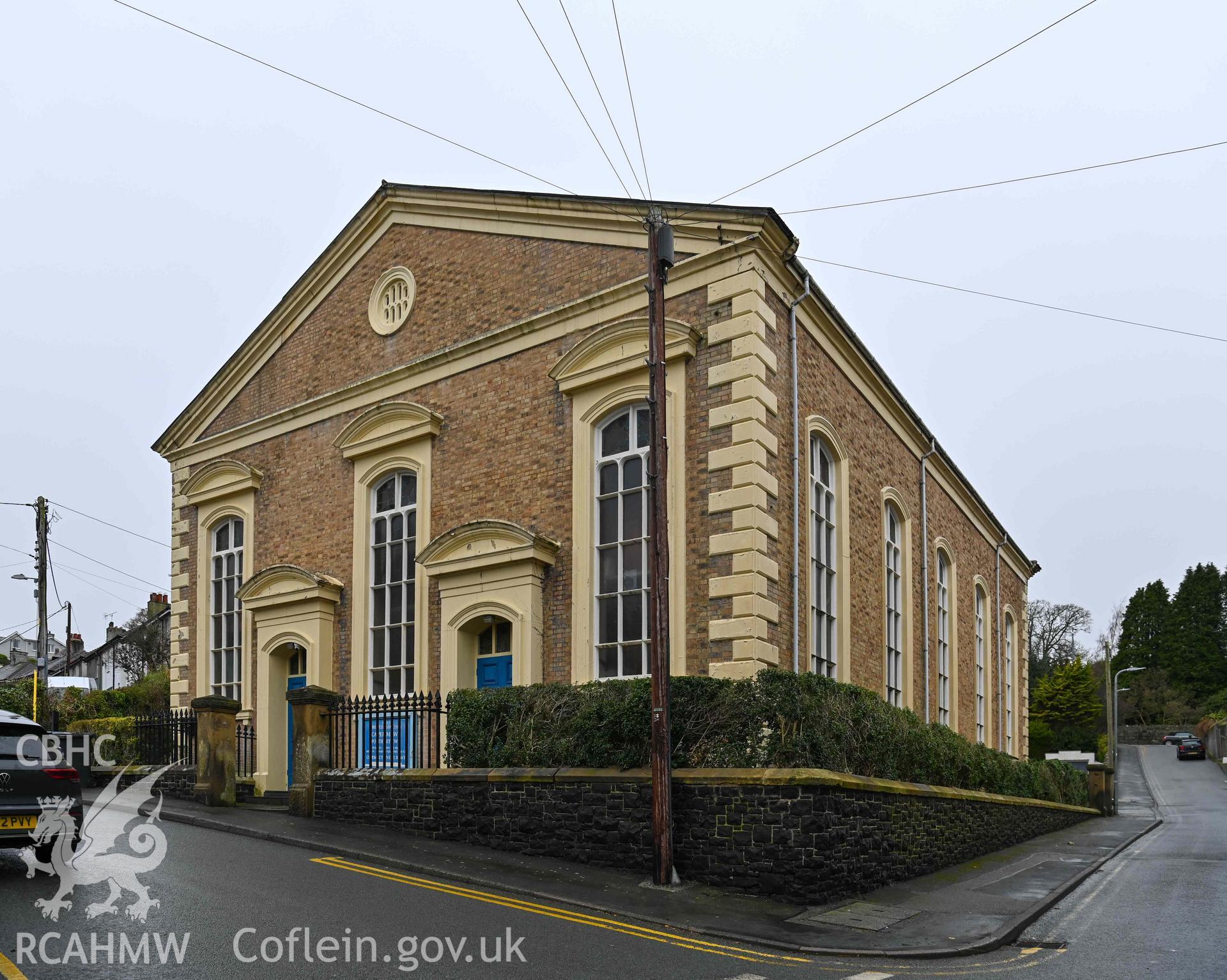 Beersheba Welsh Calvinistic Methodist Chapel - View of the front and side of the church, taken from South-East