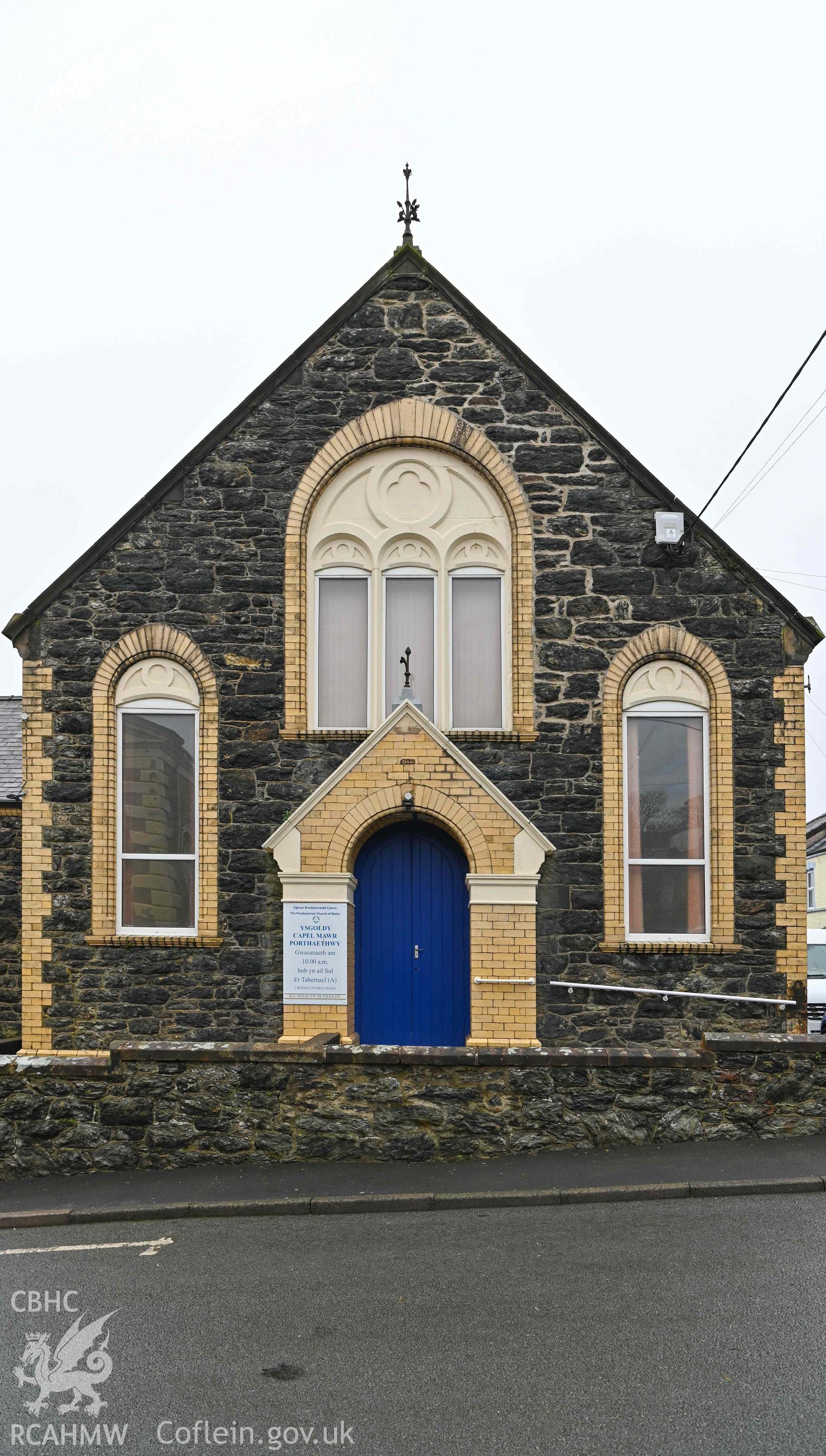 Beersheba Welsh Calvinistic Methodist Chapel - View of the front of the church schoolhouse, taken from North-West