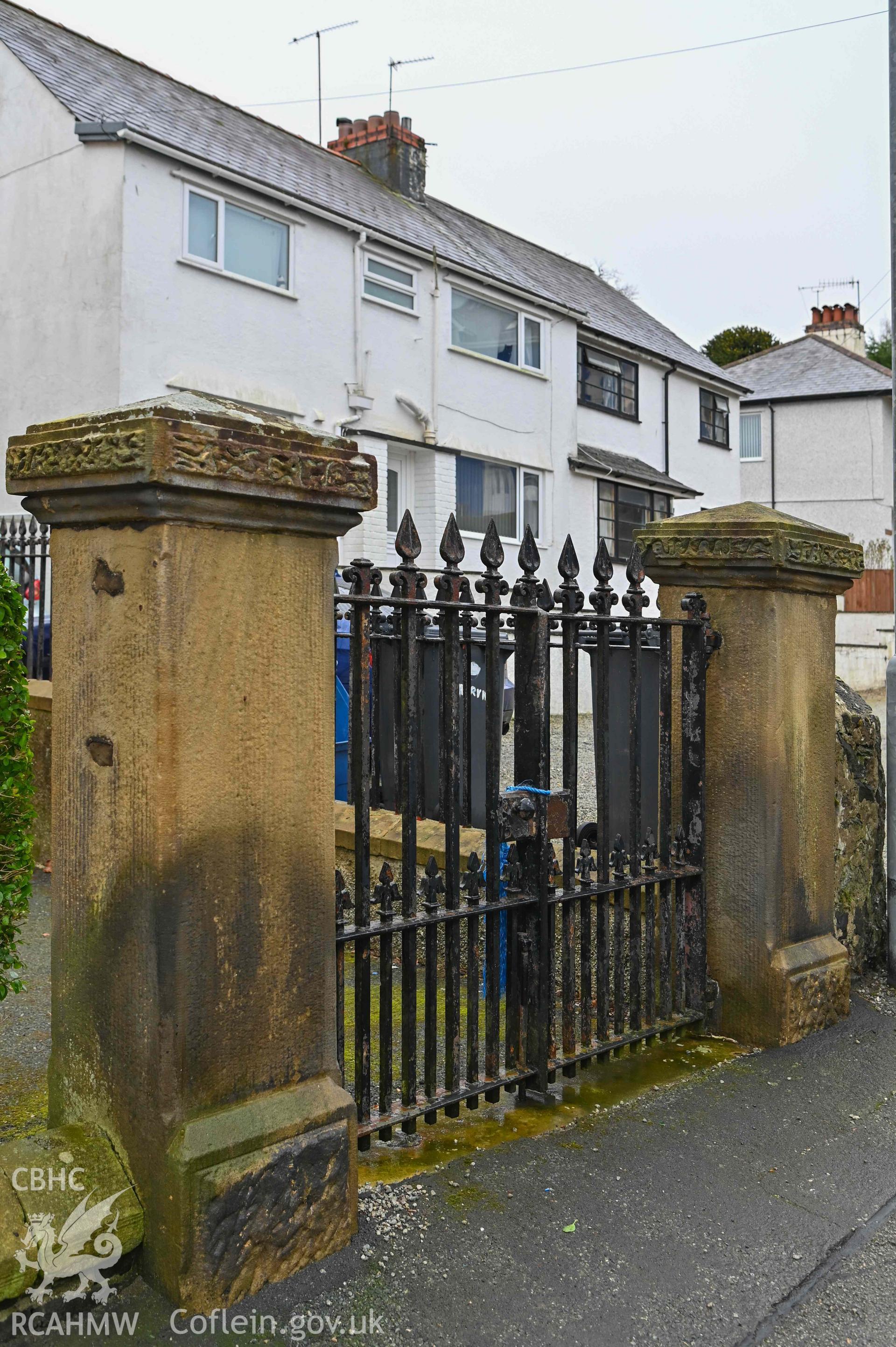 Beersheba Welsh Calvinistic Methodist Chapel - View of the rear gates to the church, taken from East