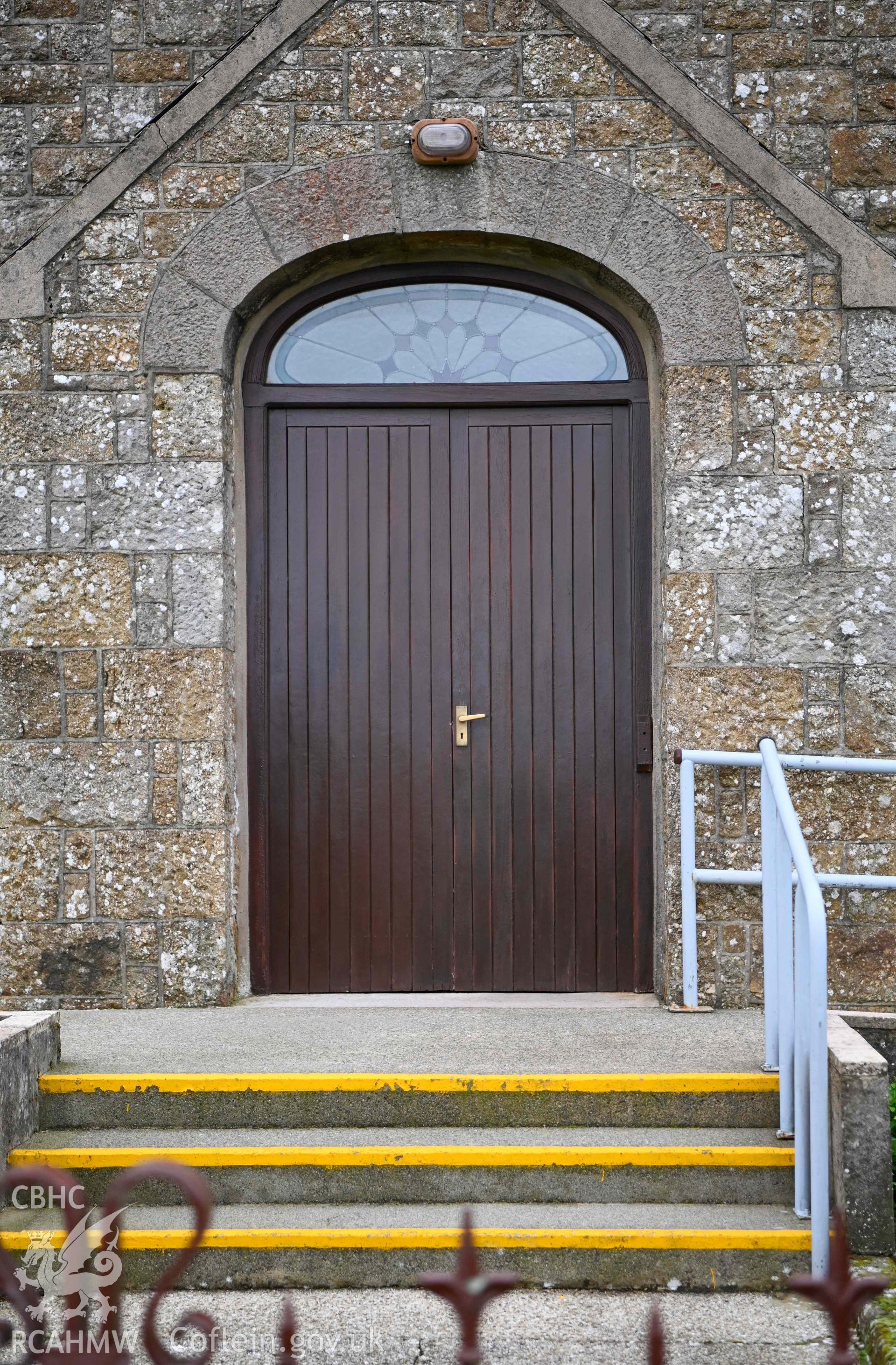 Cana Chapel - Detailed view of the chapels front entrance, taken from South-East