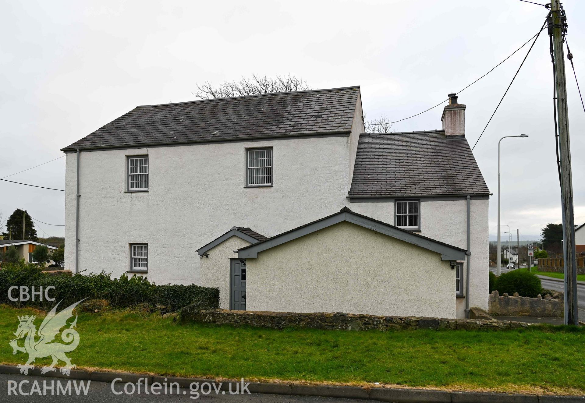 Capel and Ty Cildwrn - View of the chapel/house from the front, taken from West