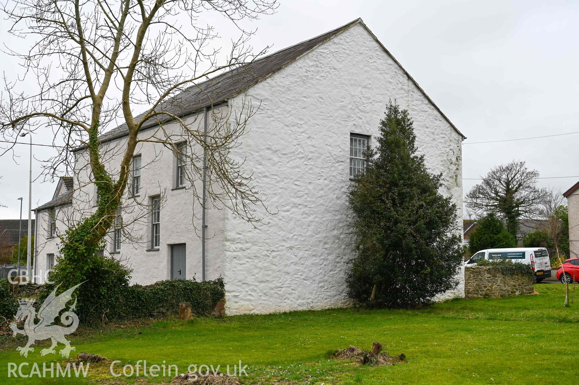 Capel and Ty Cildwrn - View of the chapel/house from the rear/side, taken from North-East