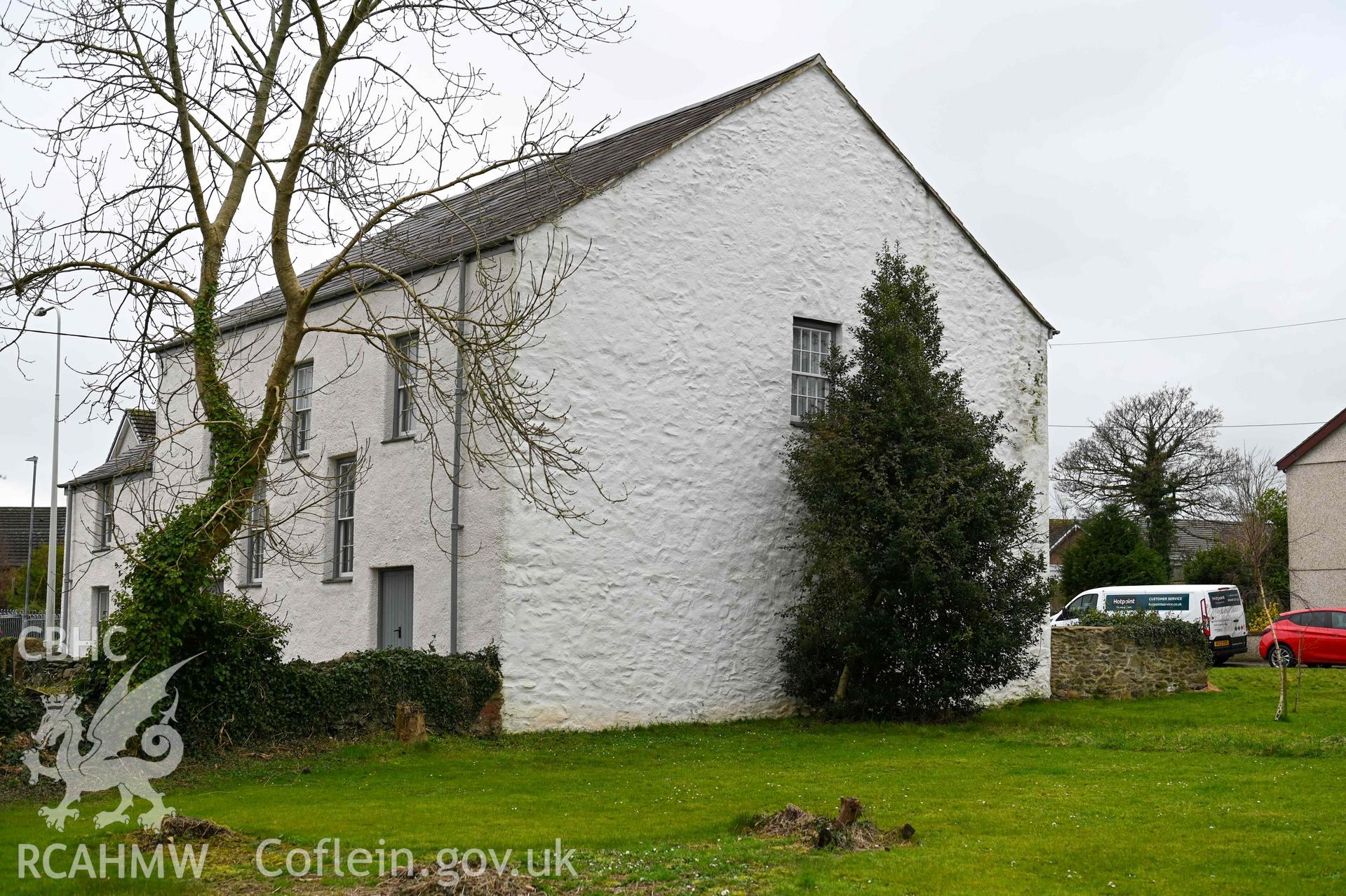 Capel and Ty Cildwrn - View of the chapel/house from the rear/side, taken from North-East