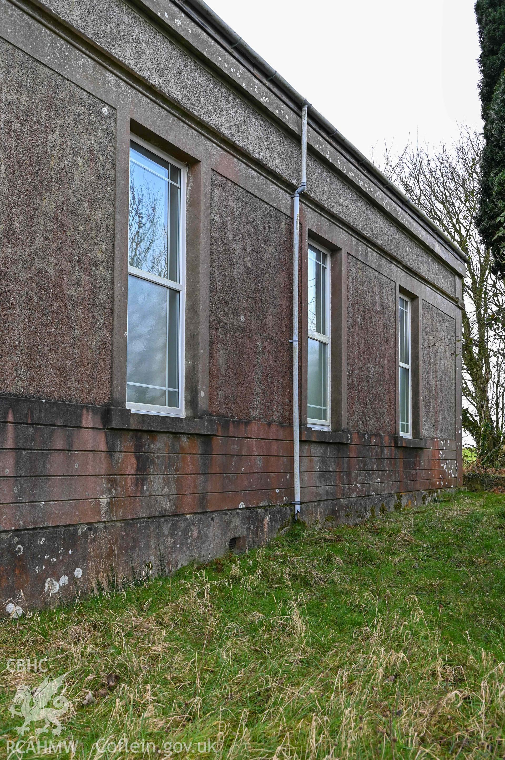 Brynyrefail Chapel - View of the chapel's side windows, taken from East