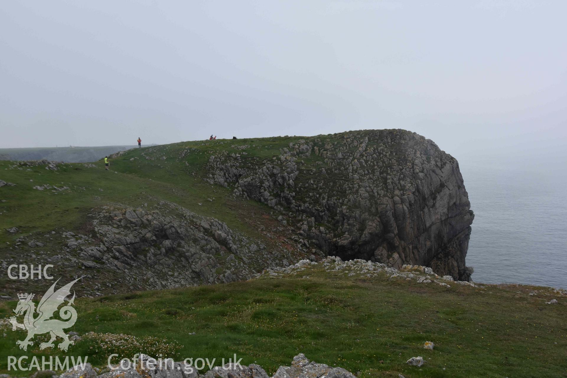 Looking southwest across to Crickmail Down promontory enclosure