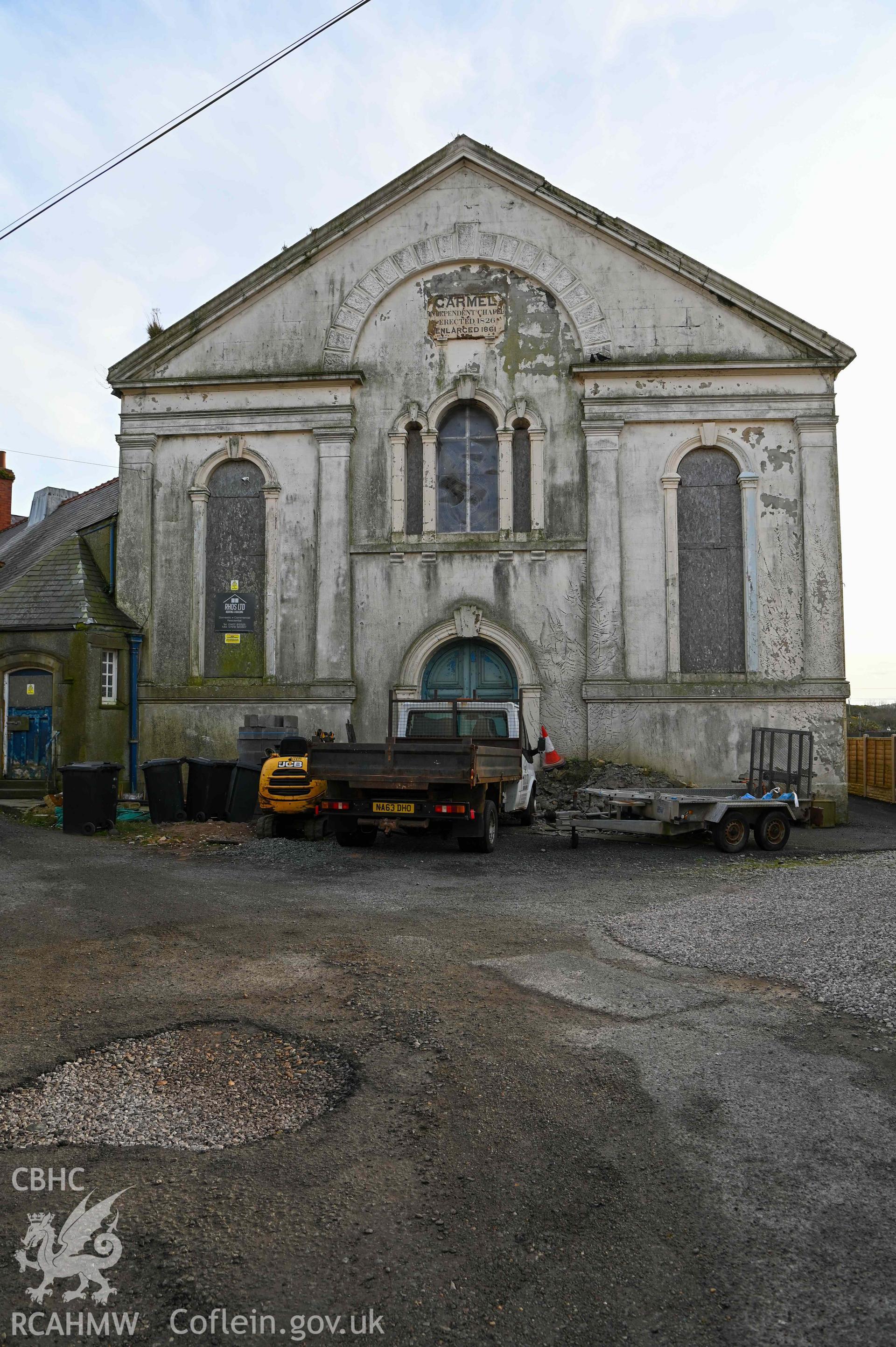 Carmel Welsh Independent Chapel - View of front of chapel, taken from the North