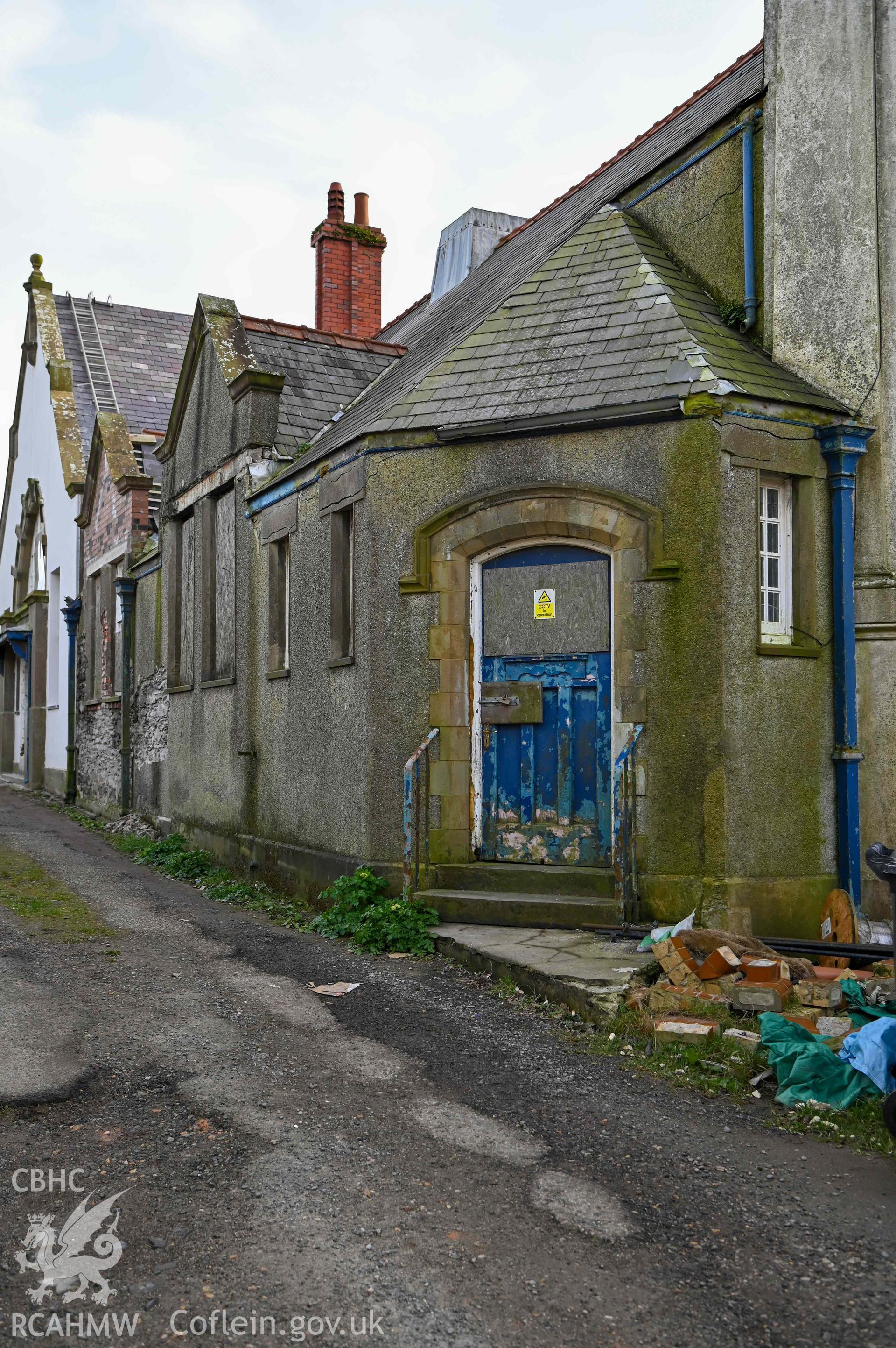 Carmel Welsh Independent Chapel - View of entrance on side of chapel, taken from North-West