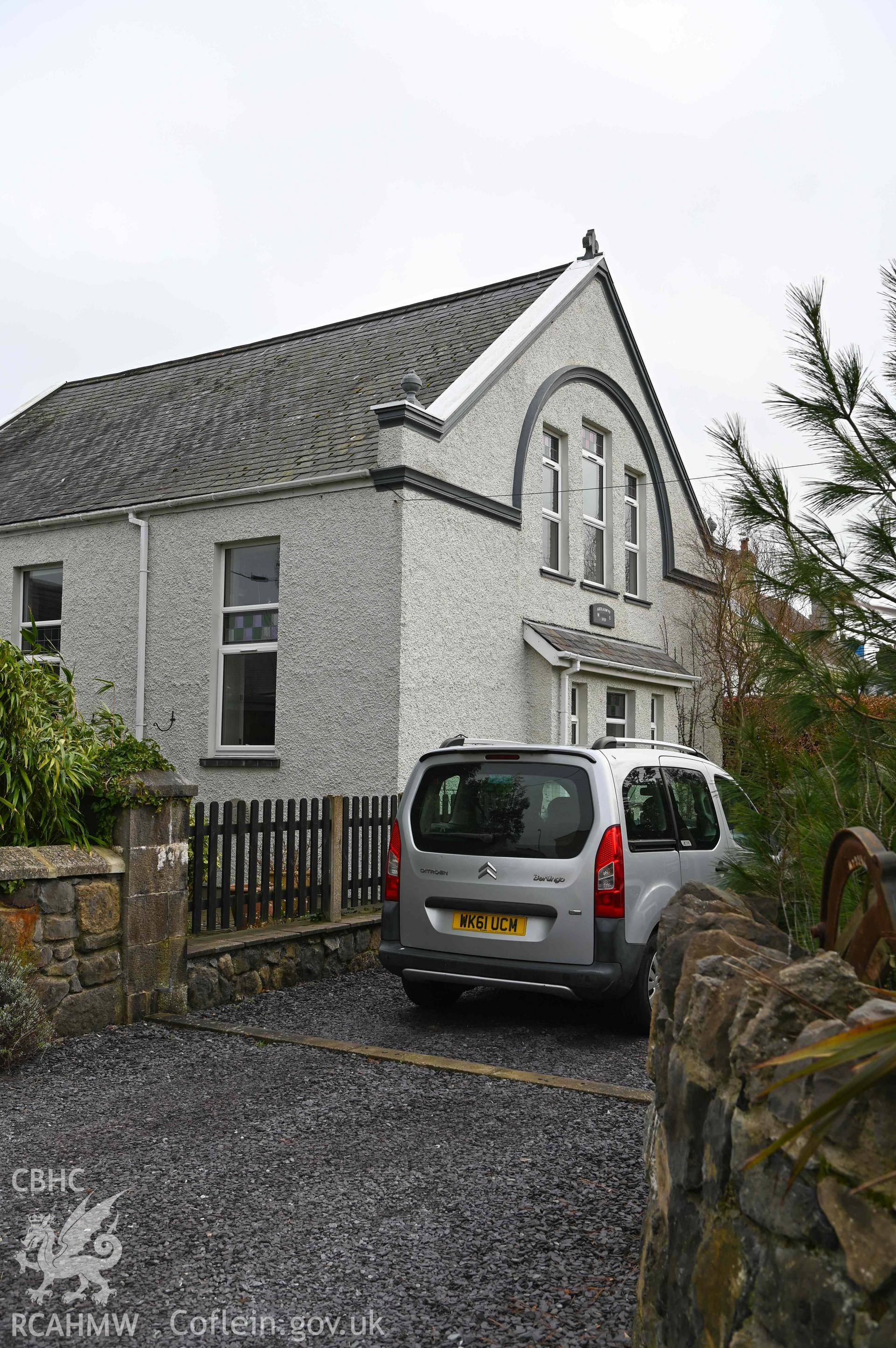 Capel M.C; Rhyd Sunday School - View of the front and side of the Sunday School, taken from North-West