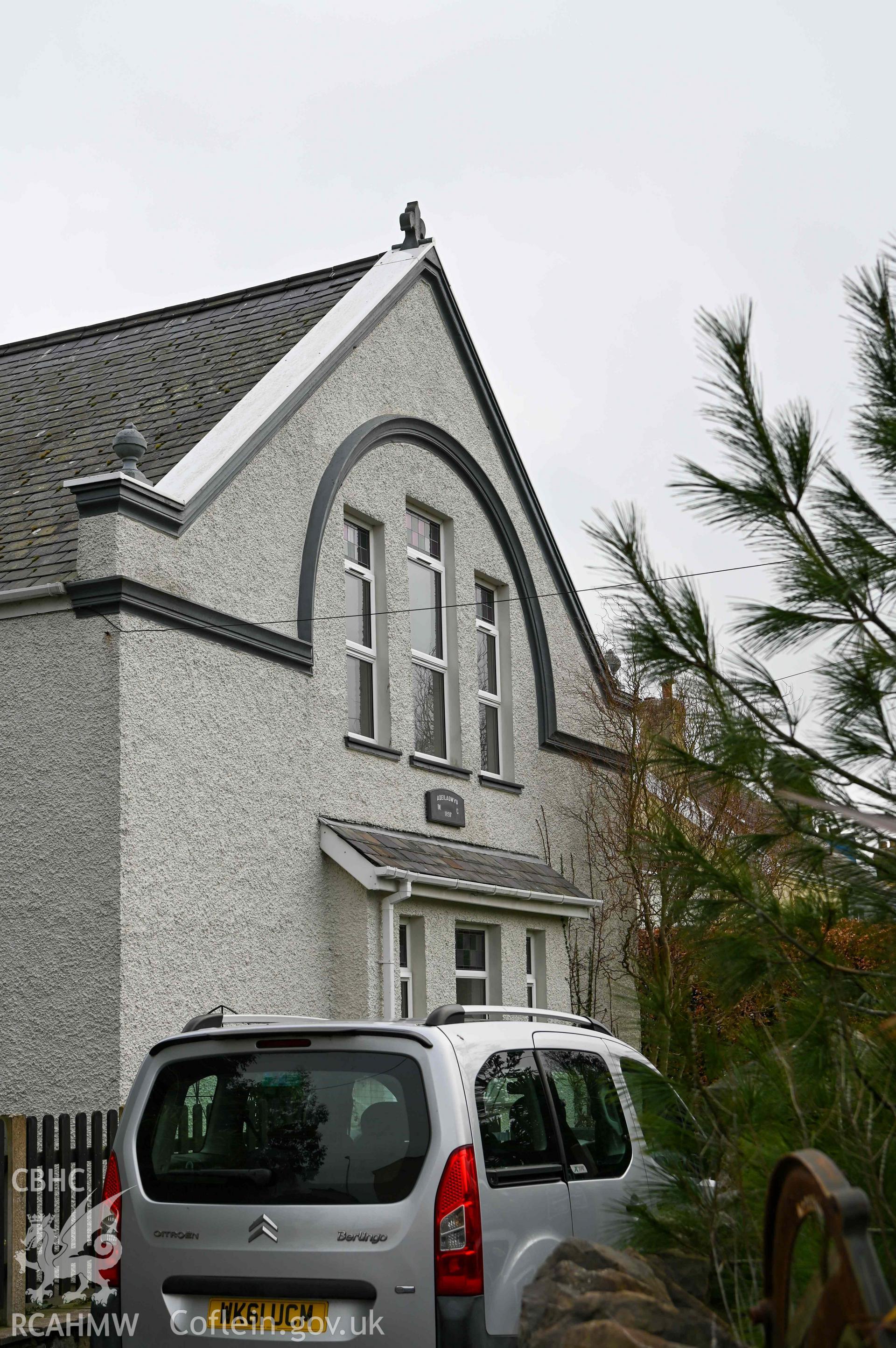 Capel M.C; Rhyd Sunday School - View of the front of the Sunday School, greater detail, taken from North-West