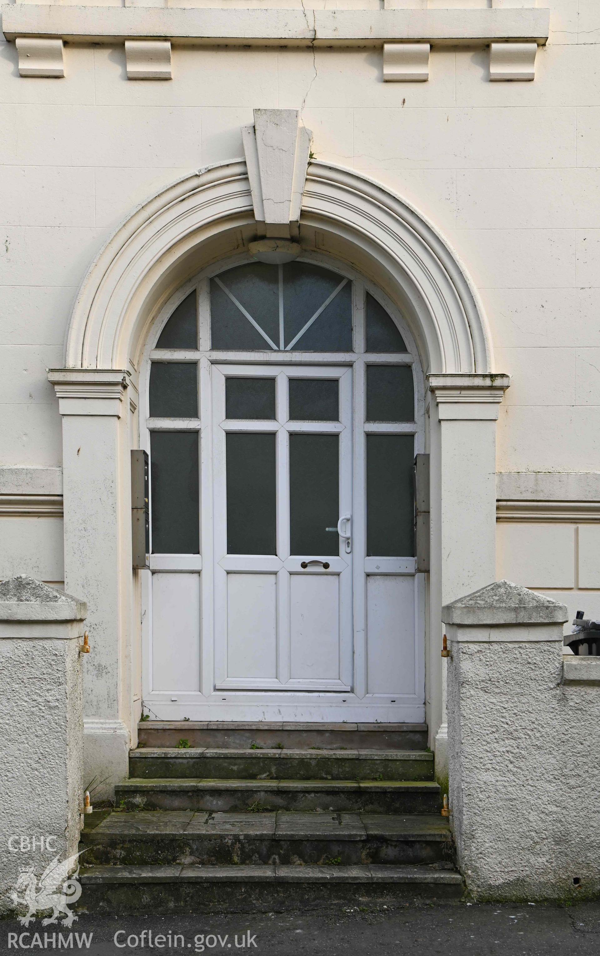 Salem Welsh Baptist Church - Detail of door at front of church, taken from West