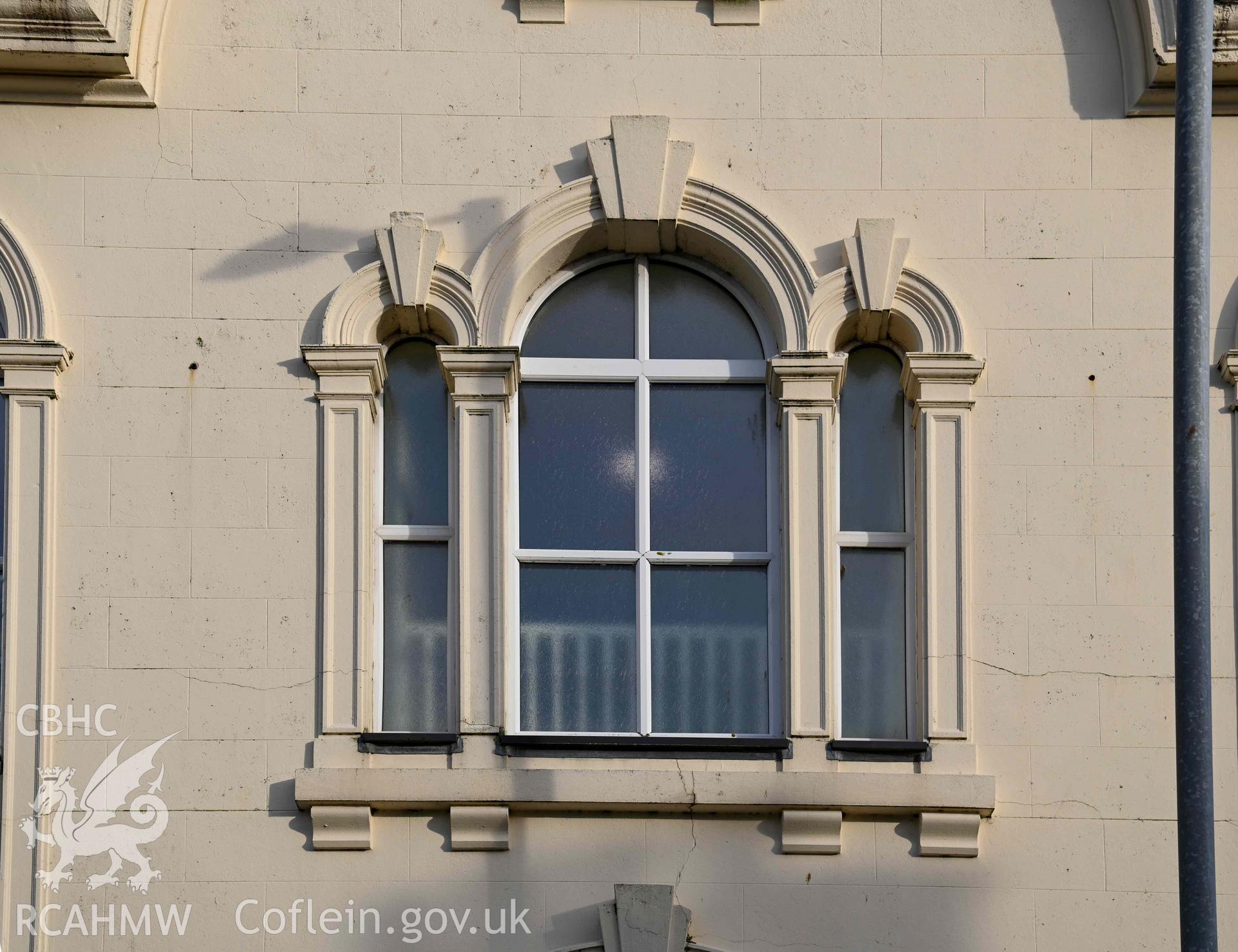 Salem Welsh Baptist Church - Detail of window above front entrance, taken from West