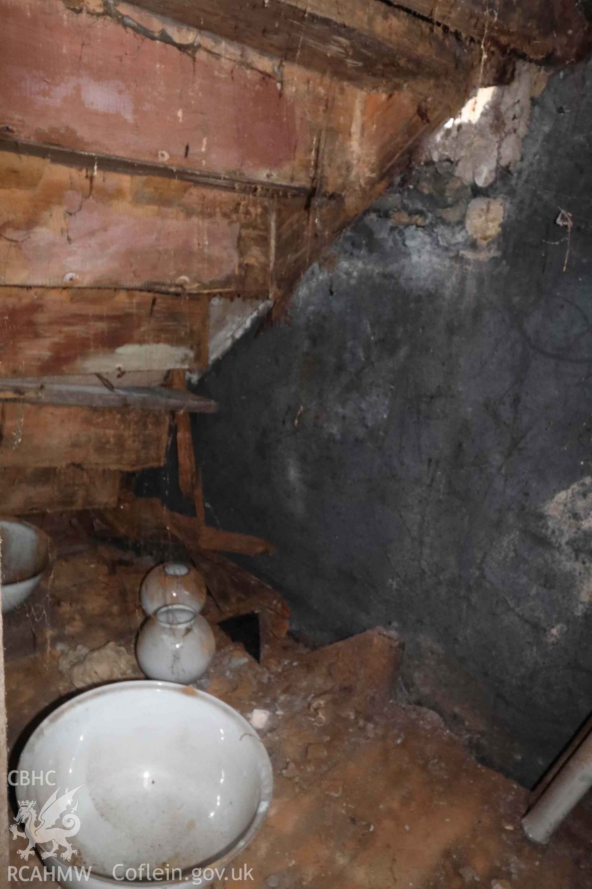 Photograph showing Ebenezer Chapel 1904 - interior, from an Archaeological Building Investigation & Recording of Ebenezer chapel, Rhos, carried out by HRS Wales in 2023.