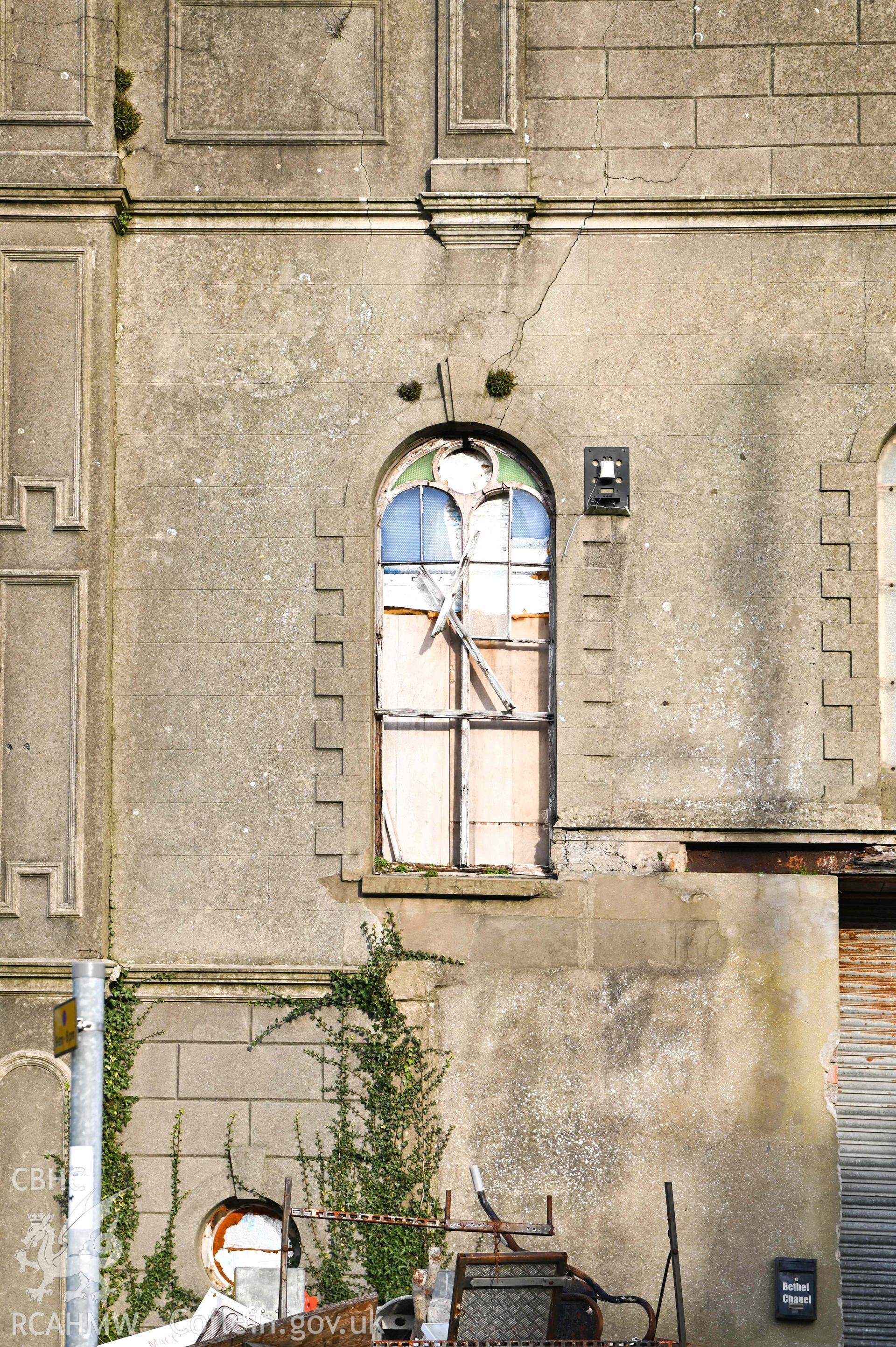 Welsh Methodist Church - Detail of a window on the front, taken from South-East