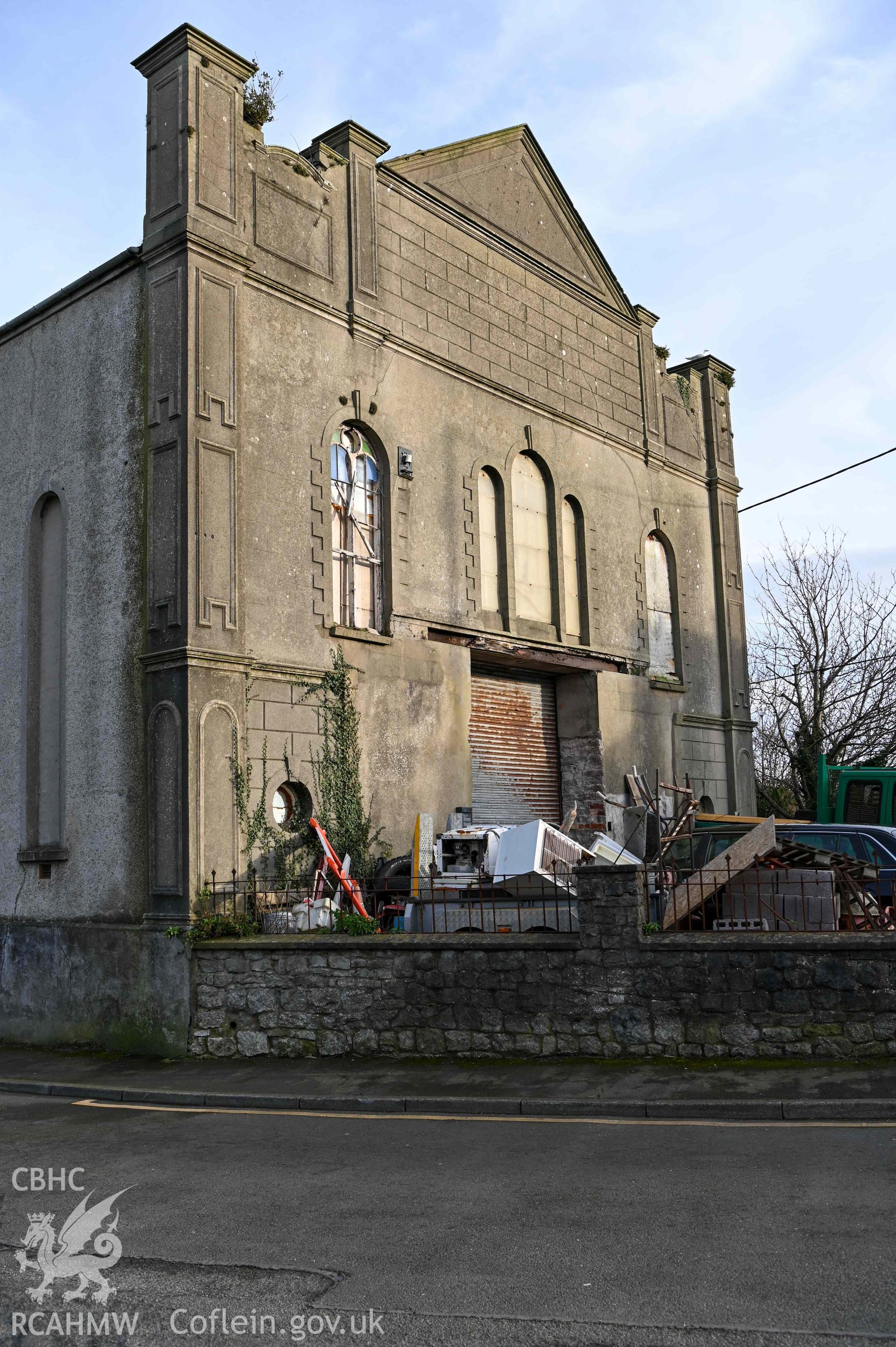 Welsh Methodist Church - Side angle view of the front and side of the church, taken from South