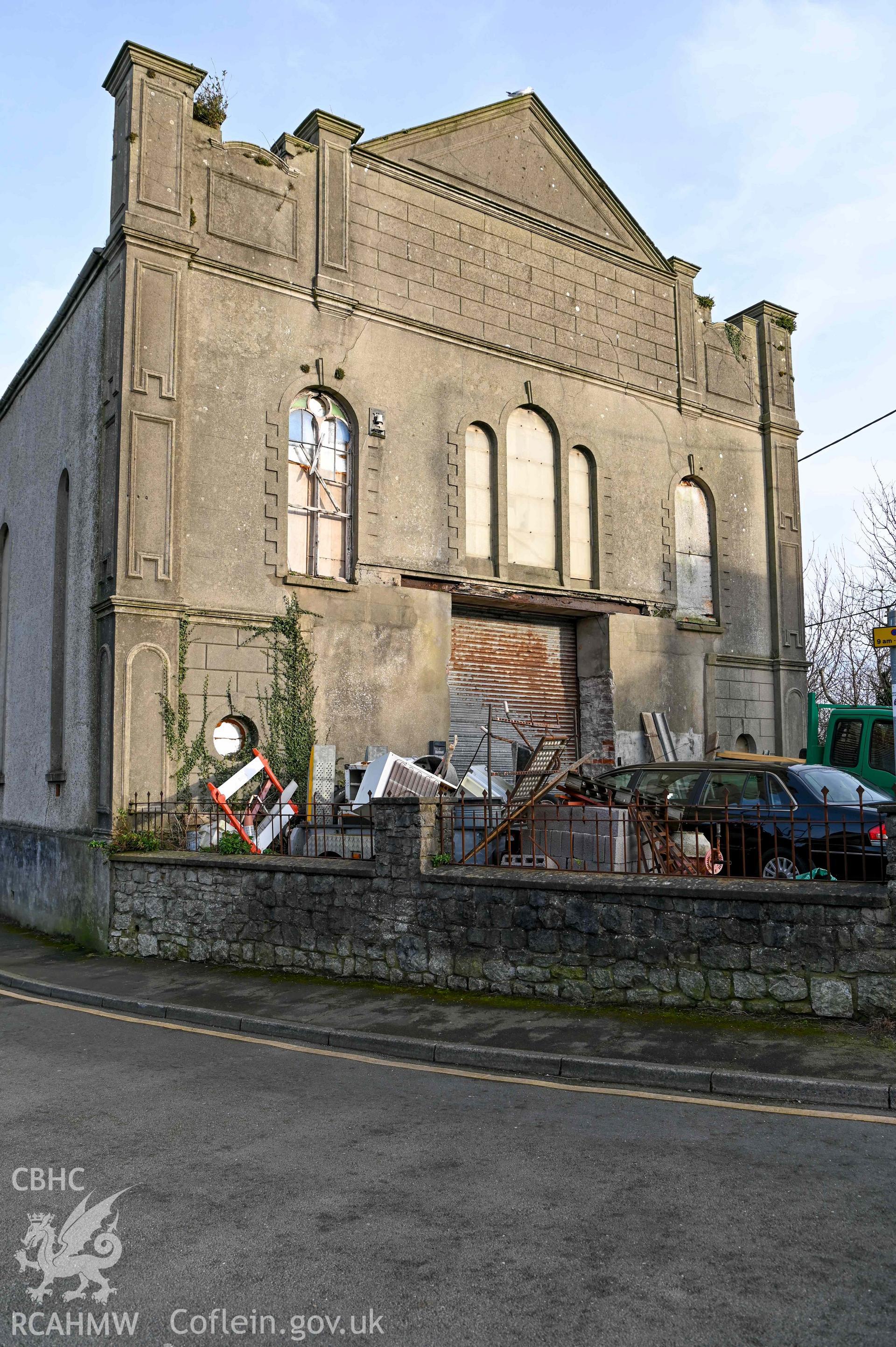 Welsh Methodist Church - Side angled view of the front of the chapel, taken from South