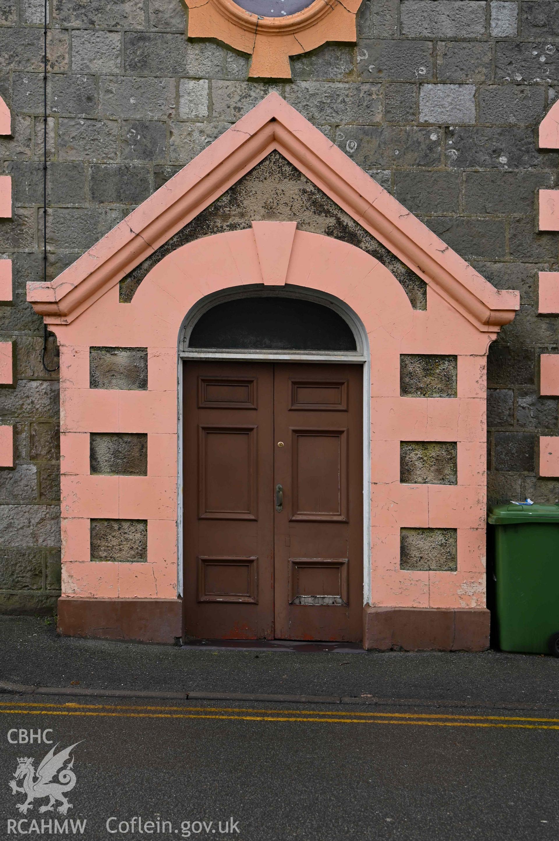 Jerusalem Welsh Baptist Church - Detailed view of the front entrance, taken from East